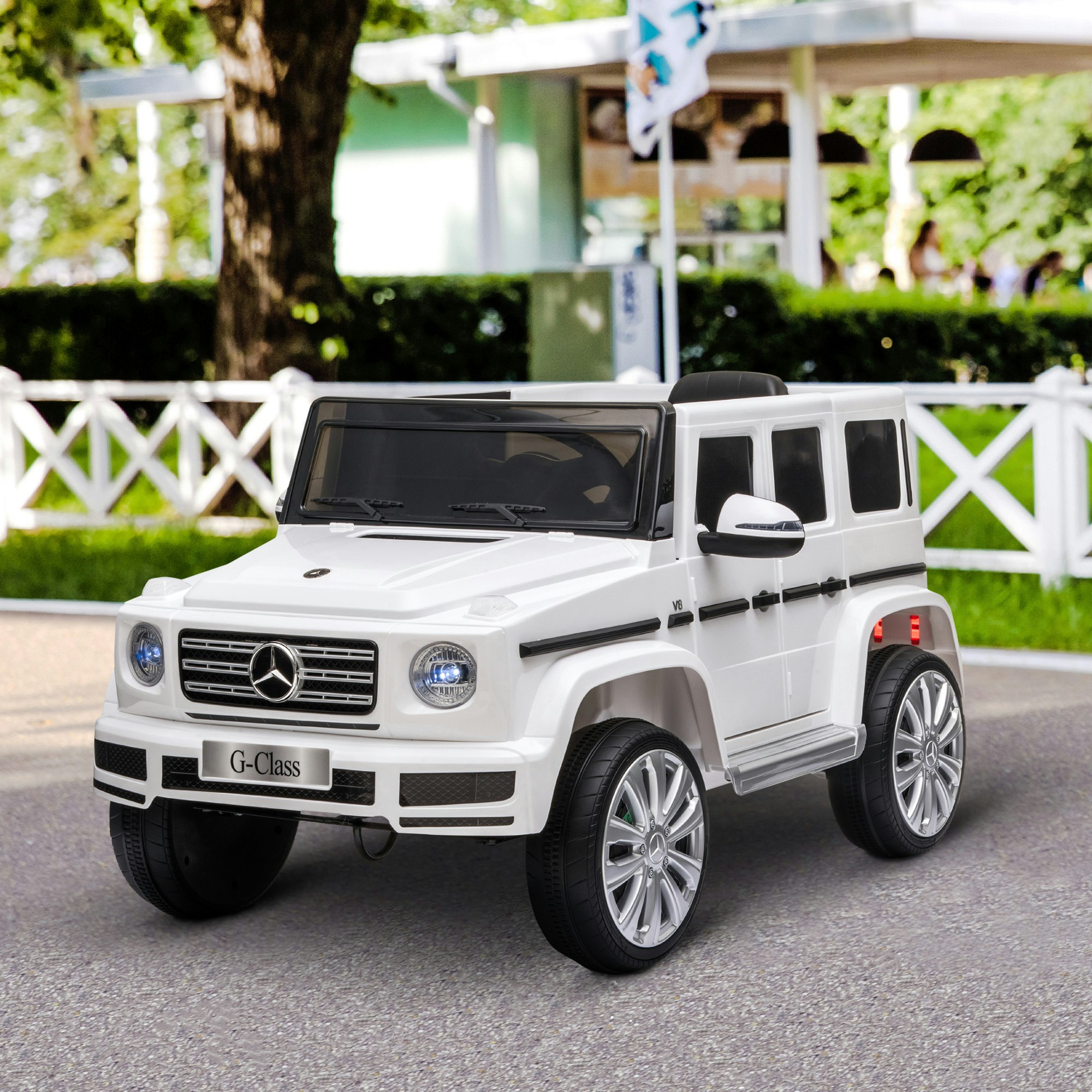 Homcom White Mercedes Benz G500 12V Kids Electric Ride On Car W/ Remote Control