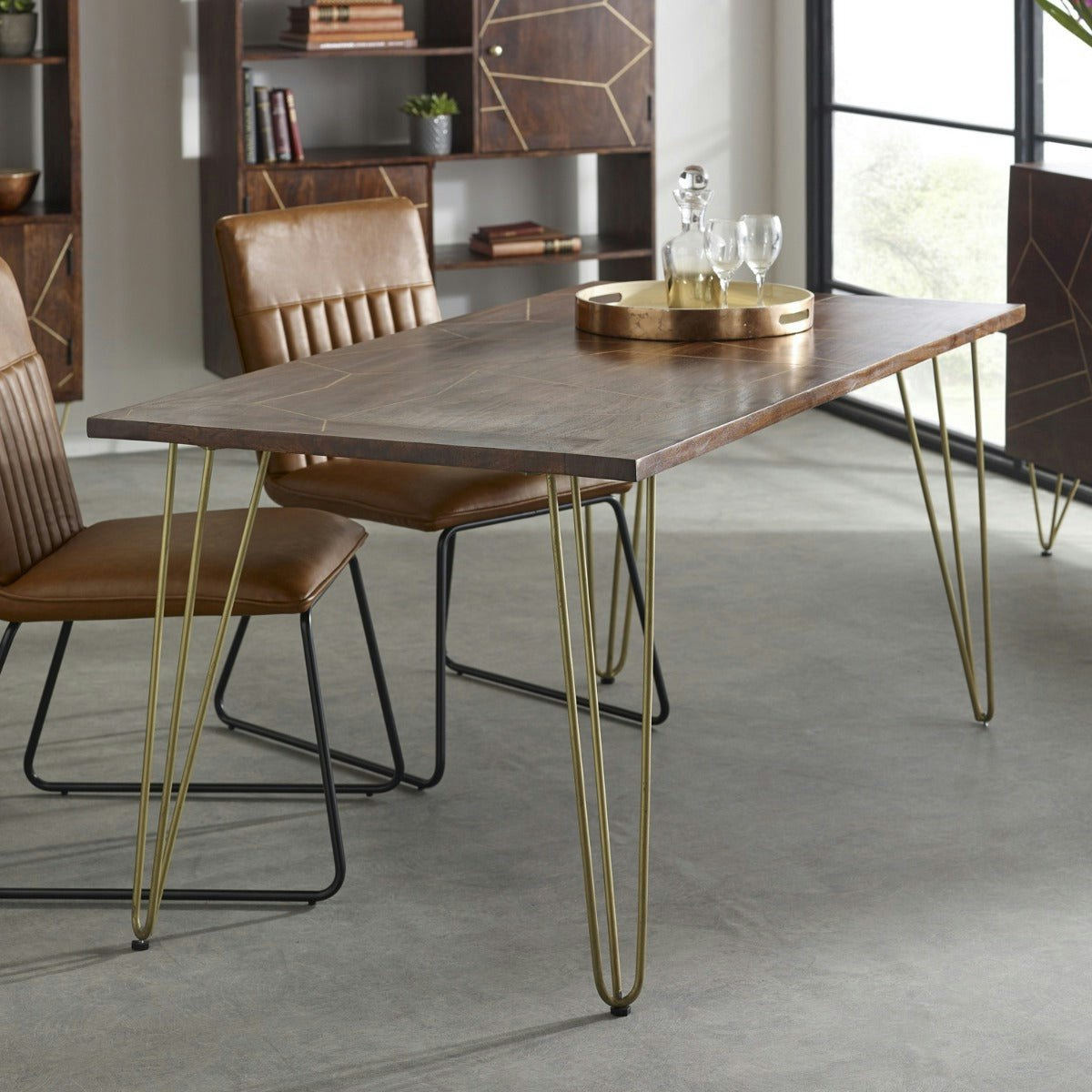 Ih Design Dark Rectangular 6 Seater Dining Table Bishop Mango - Wood - 160Cm X 85Cm X 76Cm (Lxdxh) - Dining Table