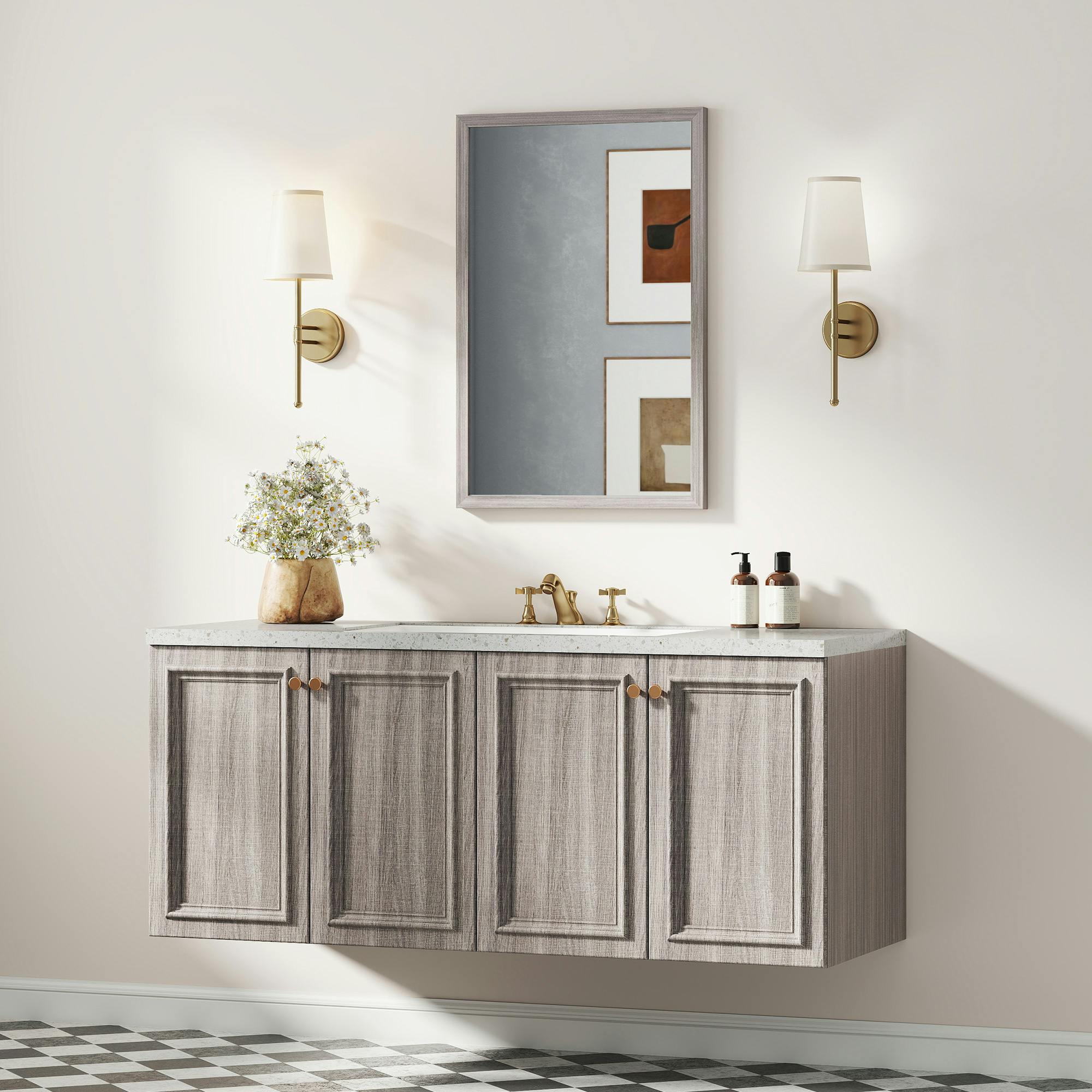 Rackhams Grey 40 X 60 Cm Wall Bathroom Mirror, Vanity Mirror,