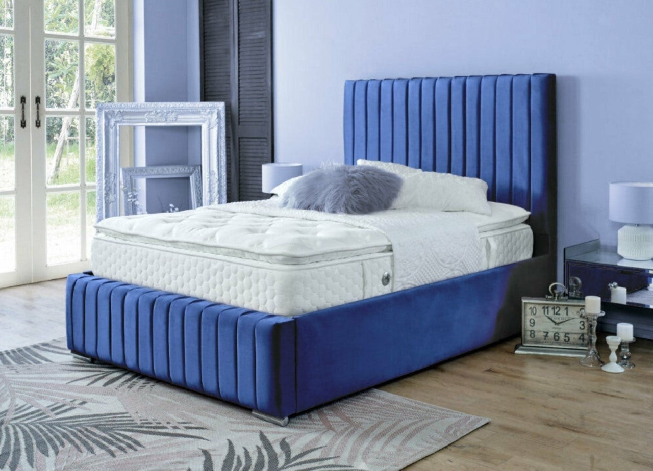 Rackhams Blue Oxford Bed - Small Double - 4Ft