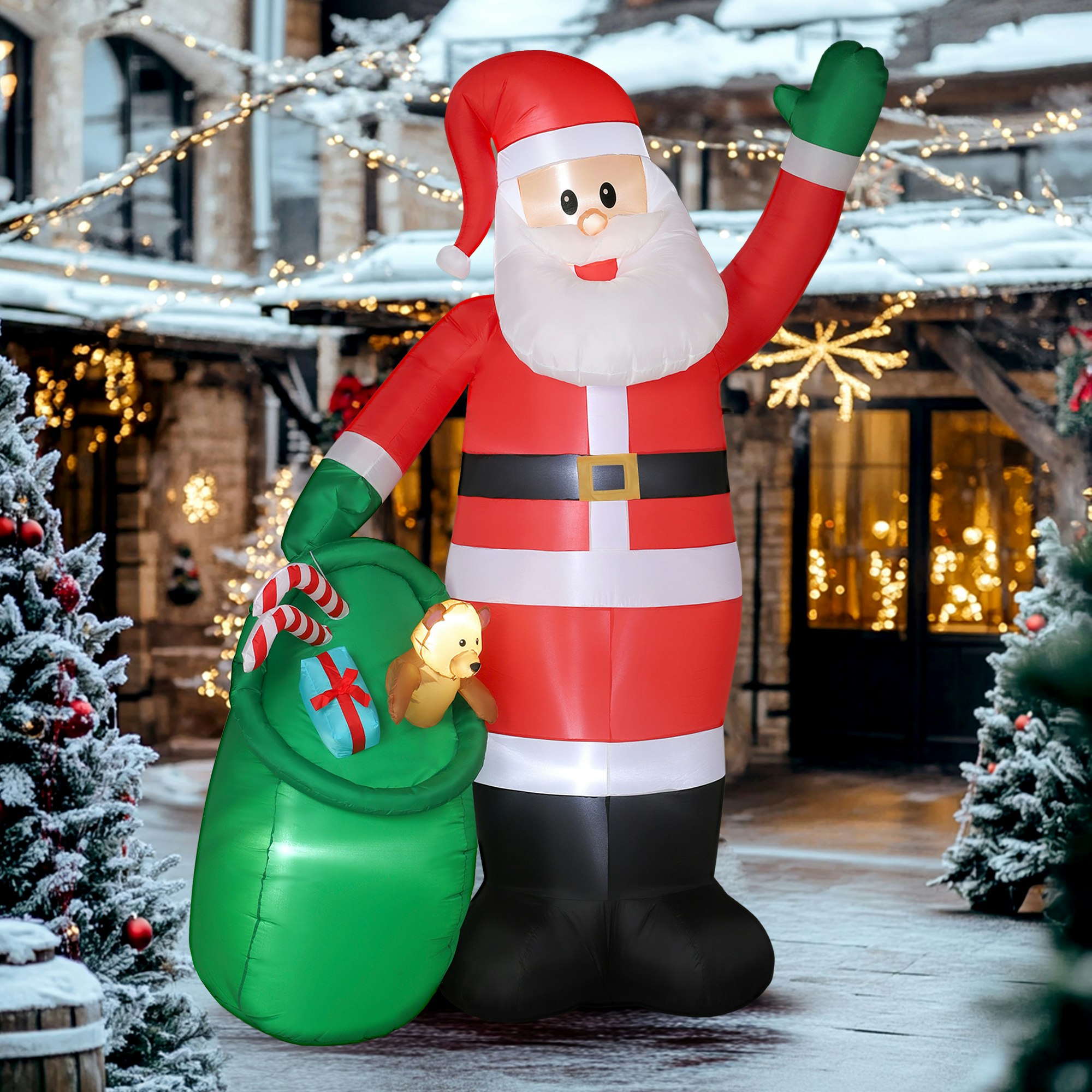 Outsunny 9Ft Giant Christmas Blow Up Decoration With Built-In Led Lights