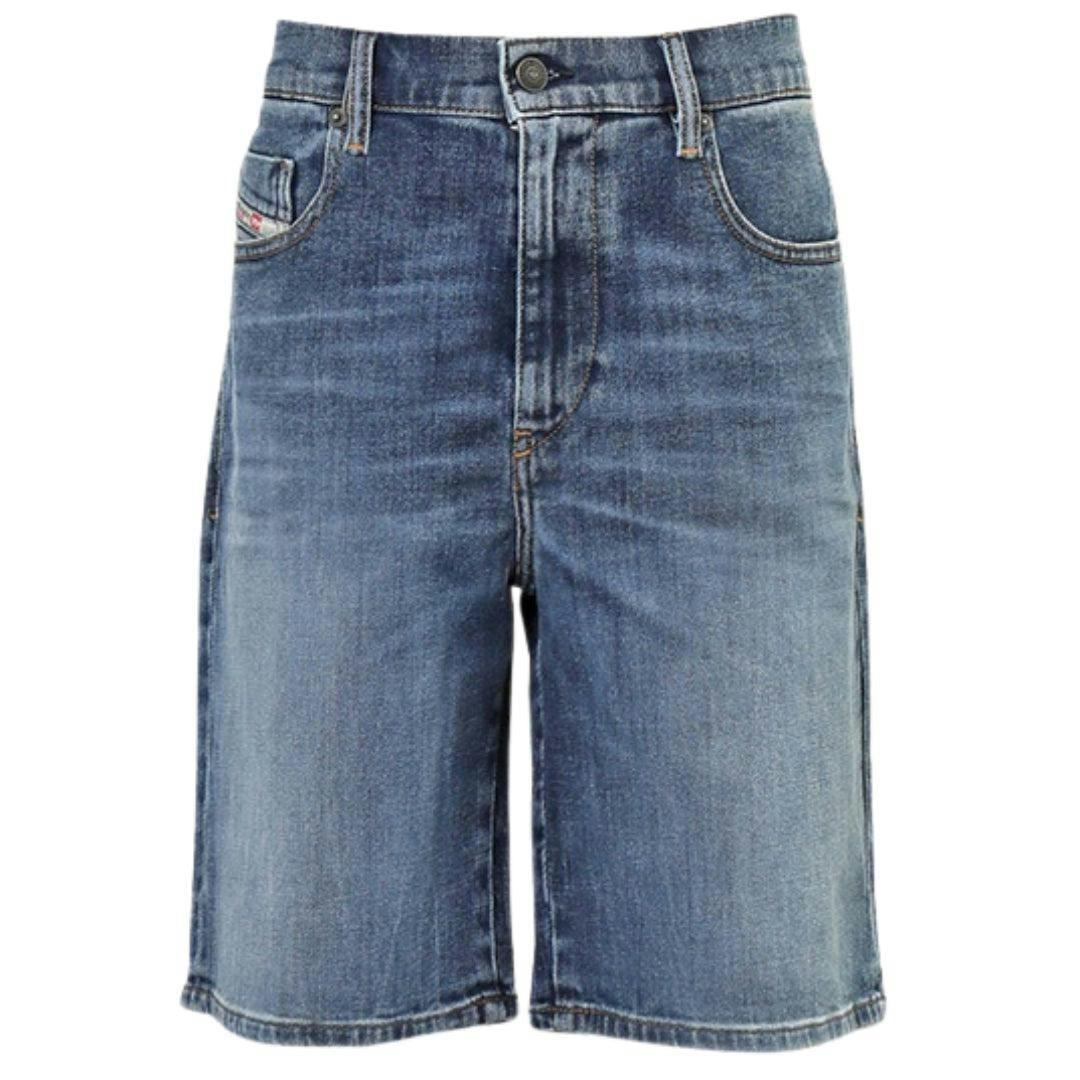 Diesel Men's Blue D-Strukt Denim Casual Shorts - 29R - 100% Cotton