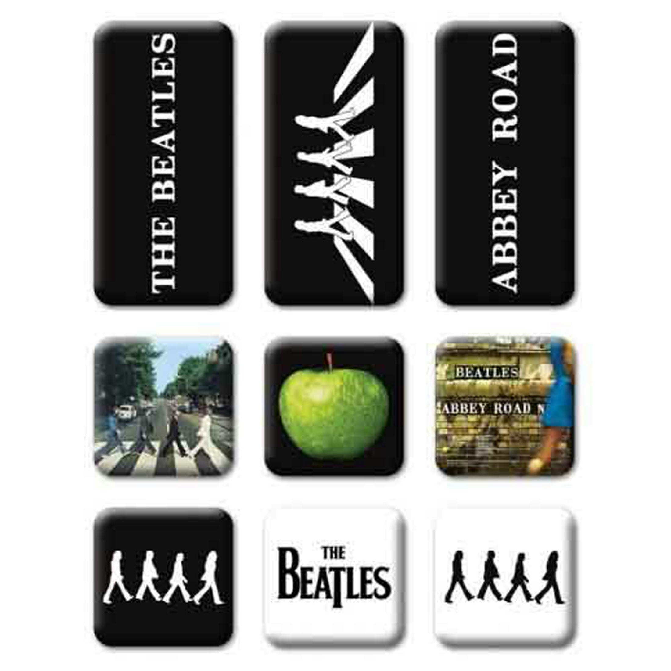 Paradiso Clothing The Beatles Abbey Road 9 Piece Set Fridge Magnet