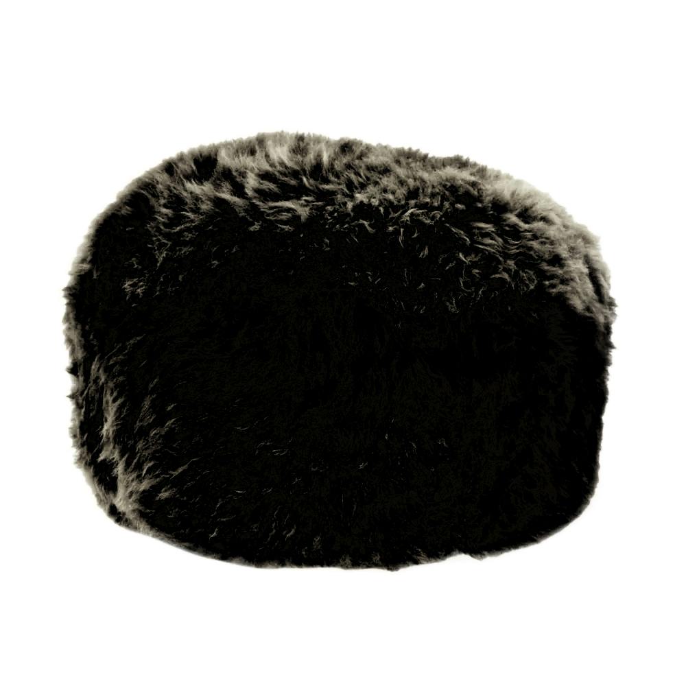 Eastern Counties Leather Black Sheepskin Pouffe - One Size - 100% Mixed