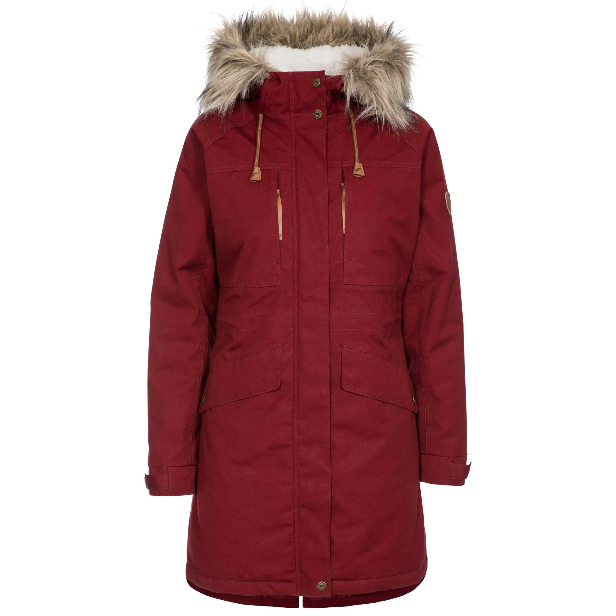 Trespass Women's Faithful Waterproof Jacket - Merlot - Merlot - Xxs - 65% Polyester/35% Cotton