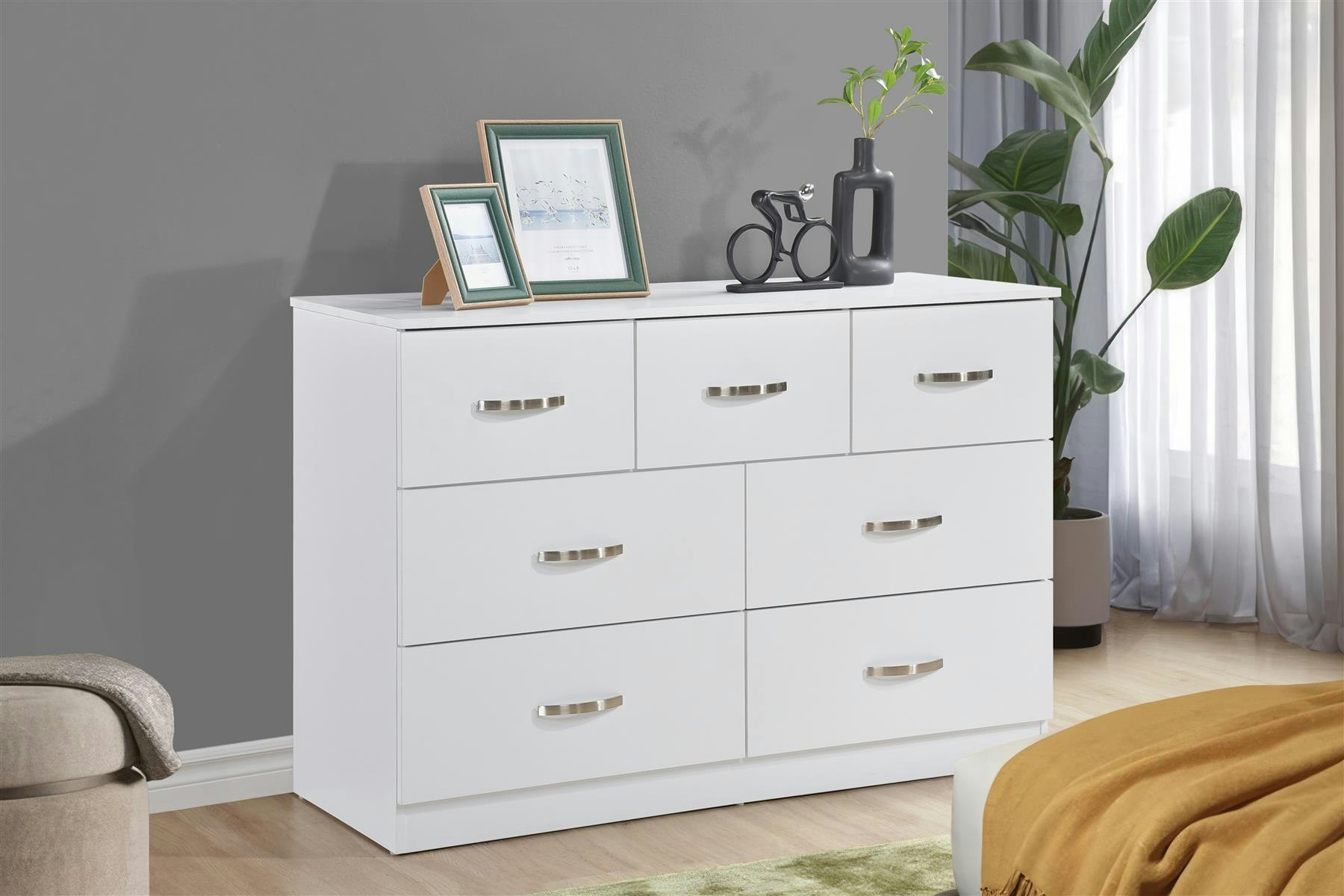 Swish Furniture White Paddington Chest Of 7 Drawers