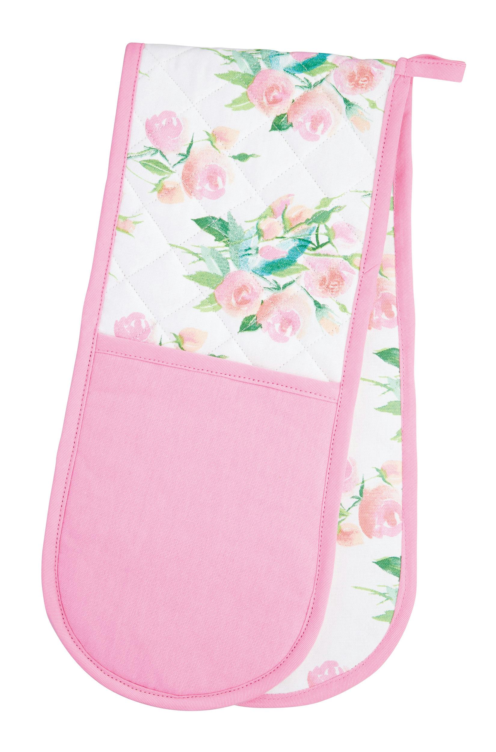 Rackhams Pink Rose Double Oven Glove