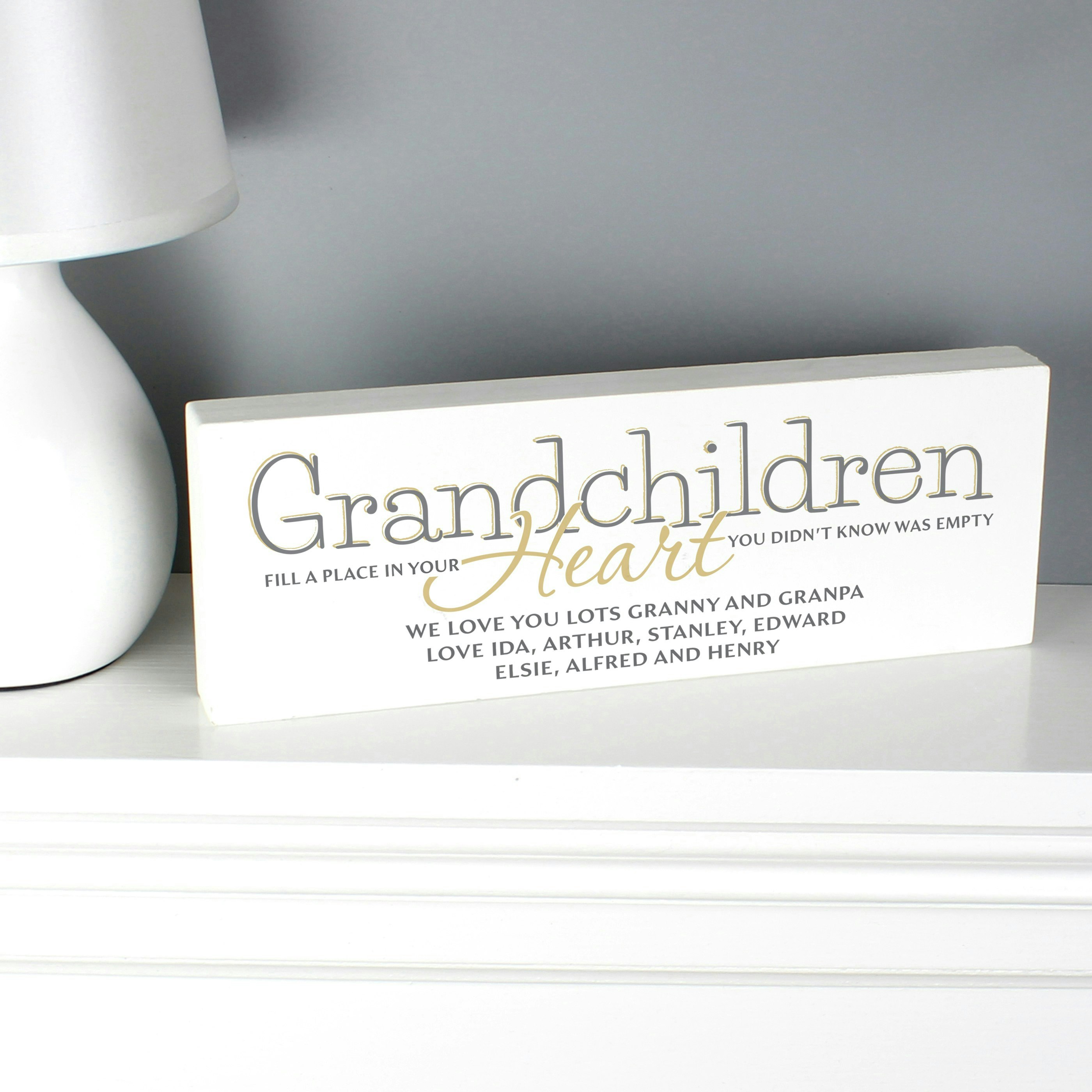 Personalised Memento Company Personalised Grandchildren Wooden Mantel Decoration
