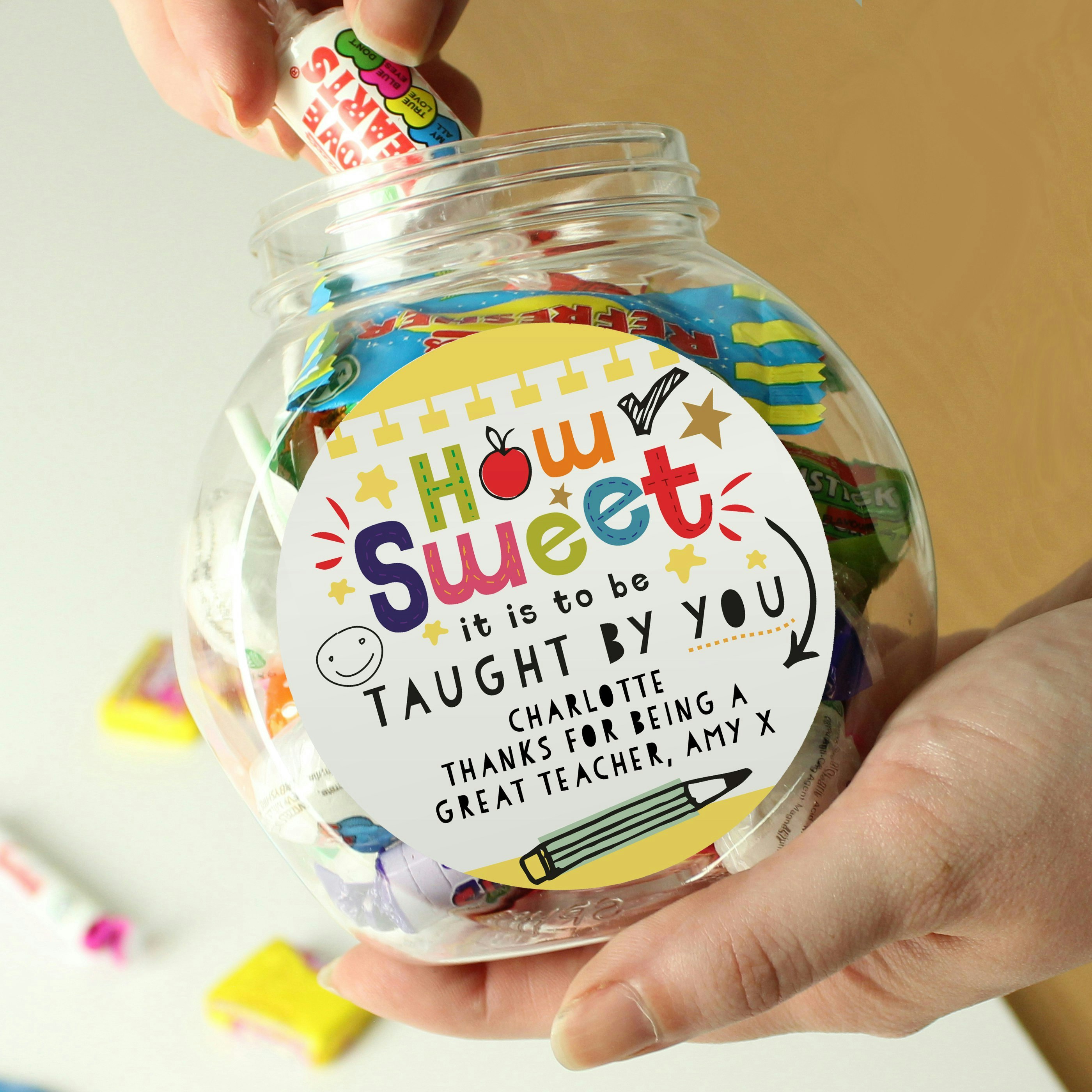 Personalised Memento Company Black Personalised Shape Little Minds Sweet Jar