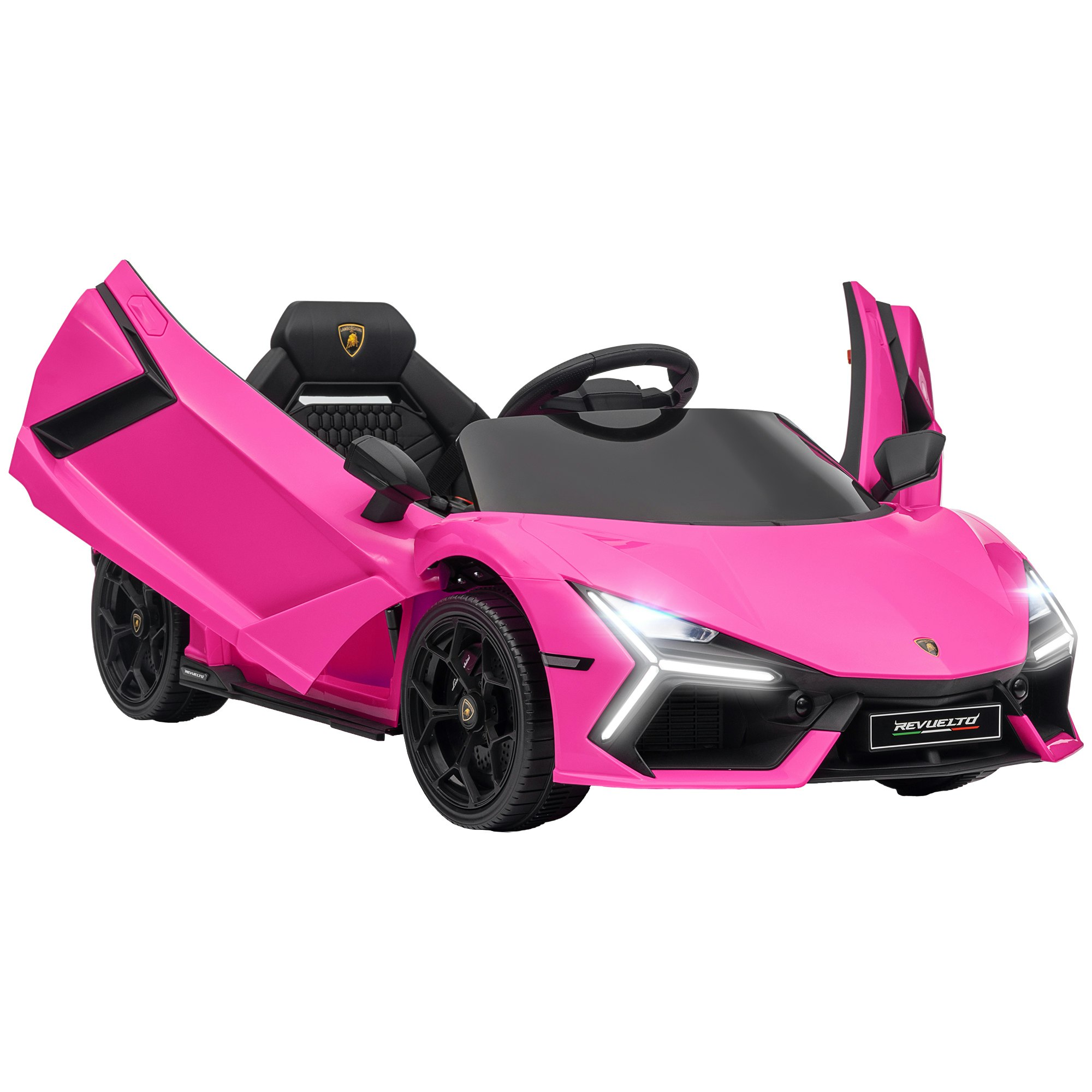 Aiyaplay Pink Lamborghini Revuelto Licensed Ride On Car, With Suspension,