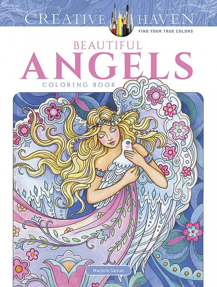 Creative Haven Beautiful Angels Coloring Book by Marjorie Sarnat NEW - Image 8