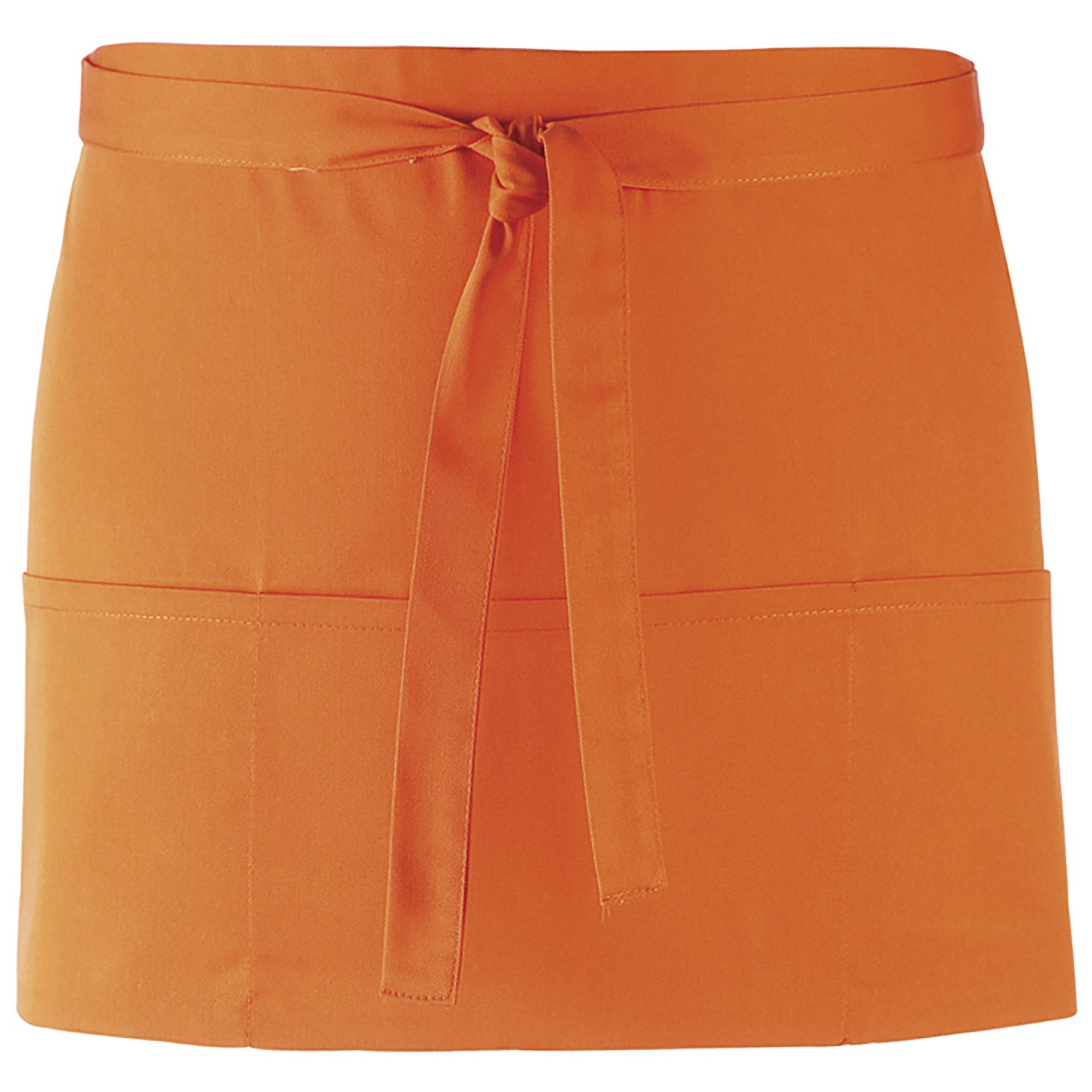 Premier Unisex Orange Colours 3 Pocket Apron Workwear Pack Of 2 In - Image 2