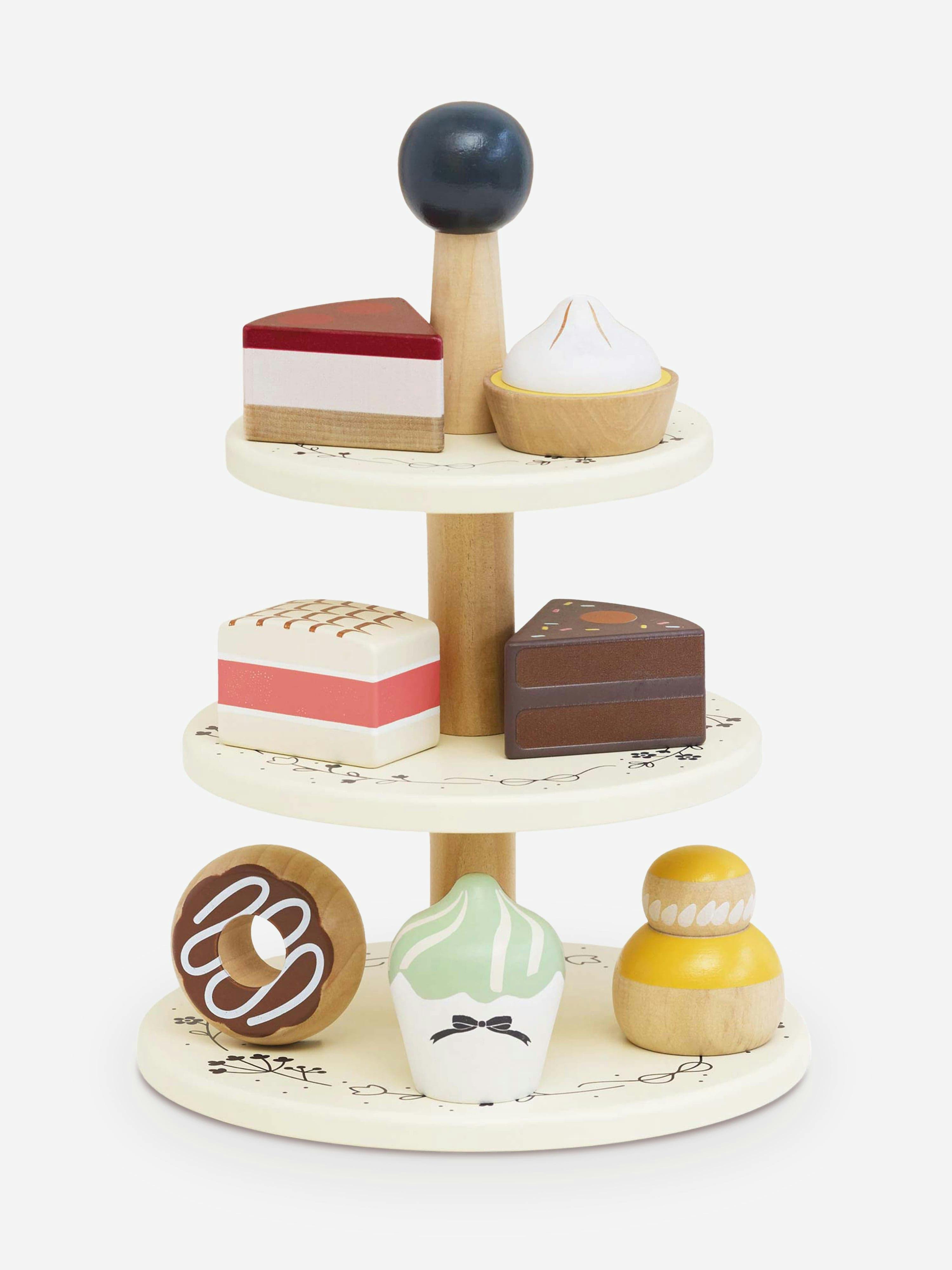 Le Toy Van Three Tier Cake Stand – Wooden Pretend Play Dessert Set - Image 3