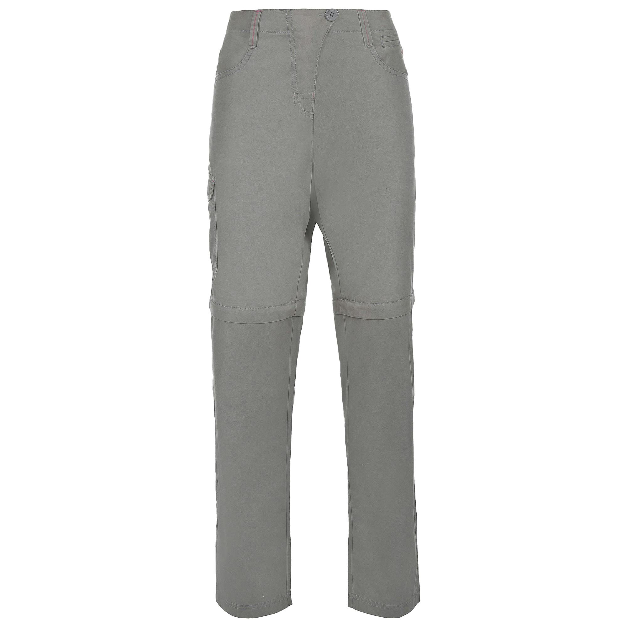 Trespass Women's Grey Rambler Convertible Hiking Trousers - Storm - L - Storm - 65% Polyester/35% Cotton