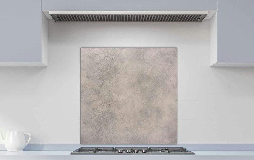 White Printed Glass Kitchen Splashback - Natural Stone Texture Background. Tile Stone Background - 600X600mm