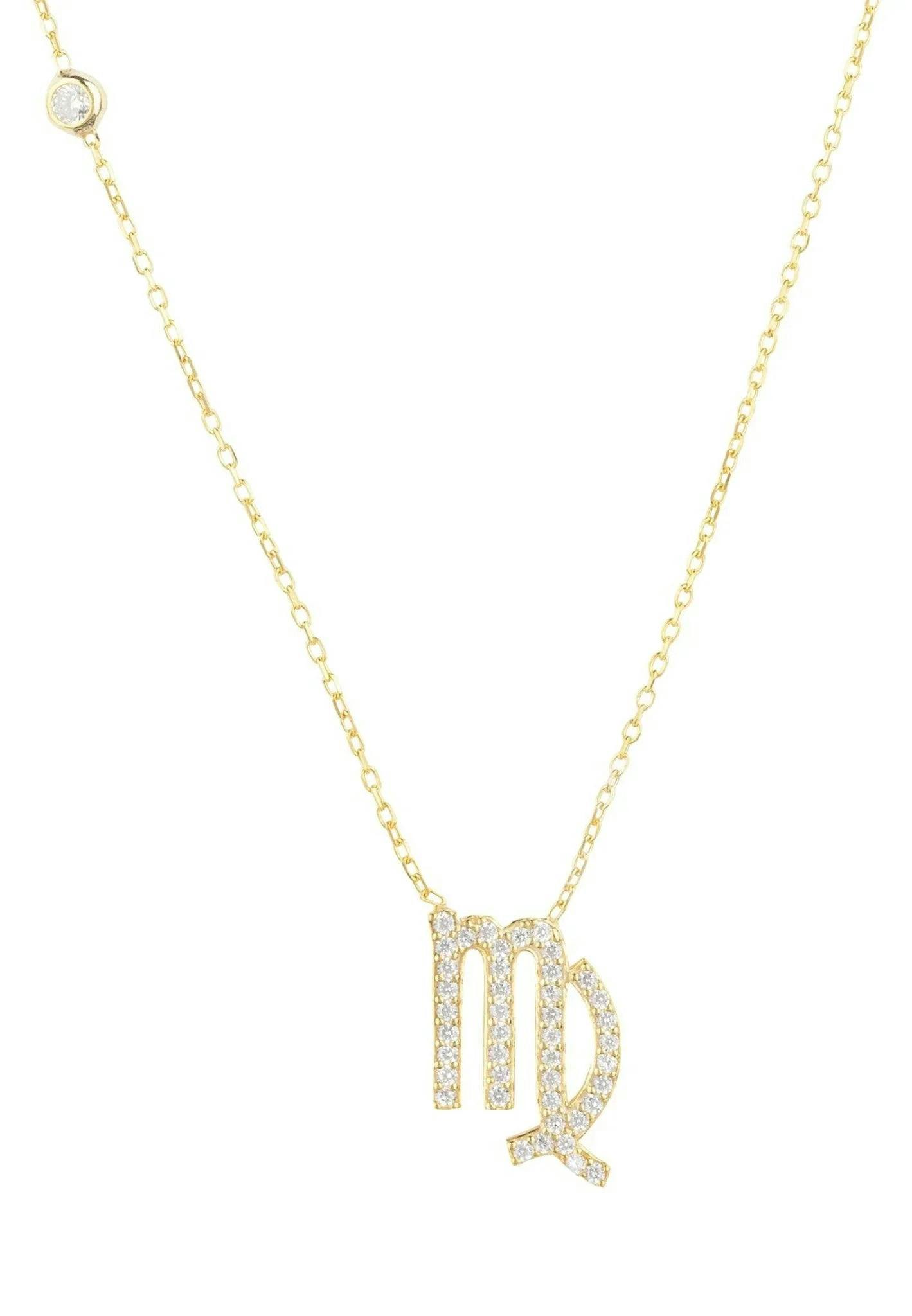 Latelita Gold Zodiac Star Sign Pendant Necklace Virgo