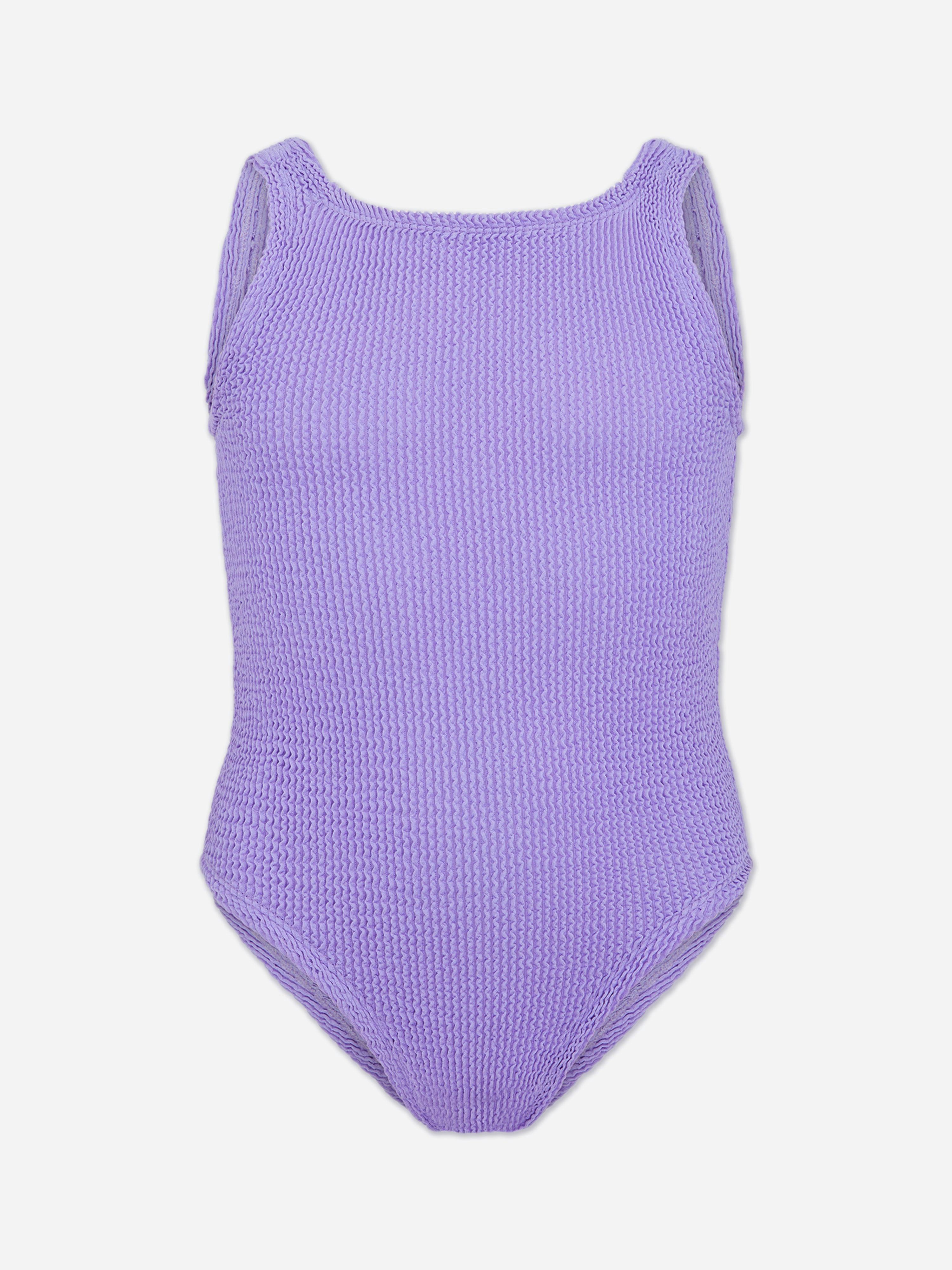 Hunza G Girls Purple Classic Swimsuit In - 7 - 12 Yrs