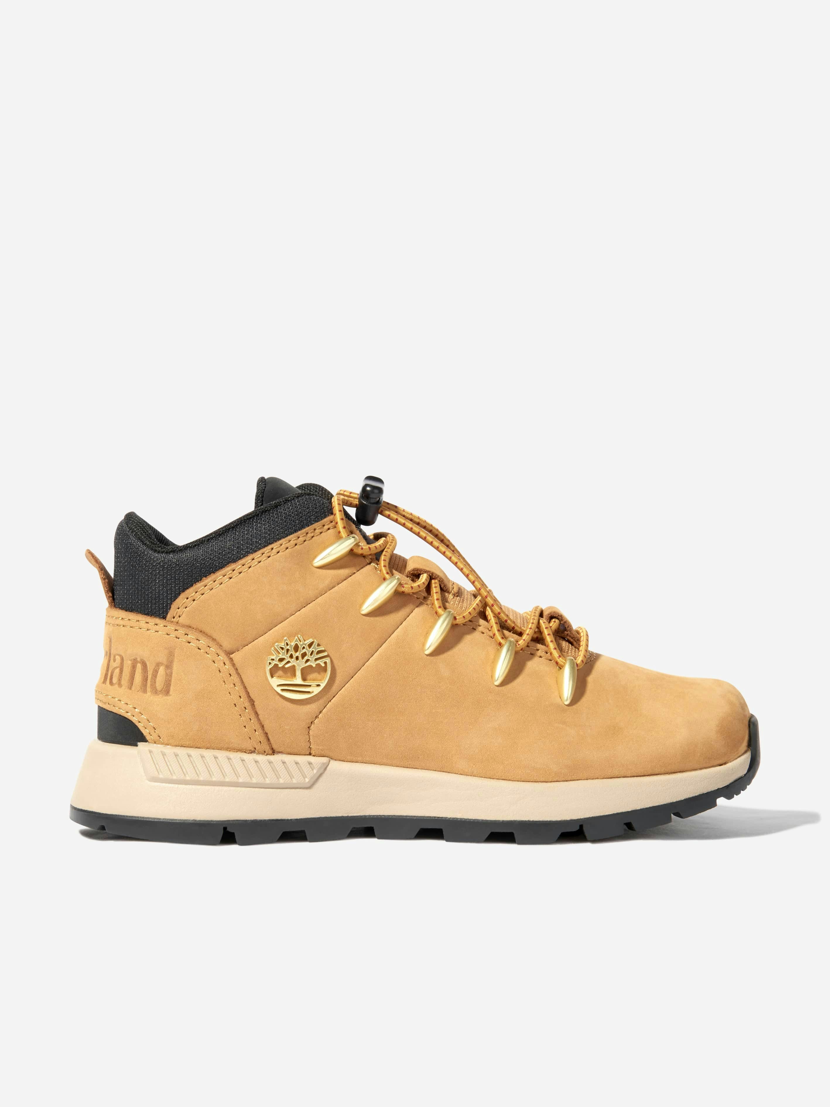 Timberland Boys Beige Kids Sprint Trekker Mid Lace Up Trainers In Wheat - Eu 34 Uk 1.5 Us 2