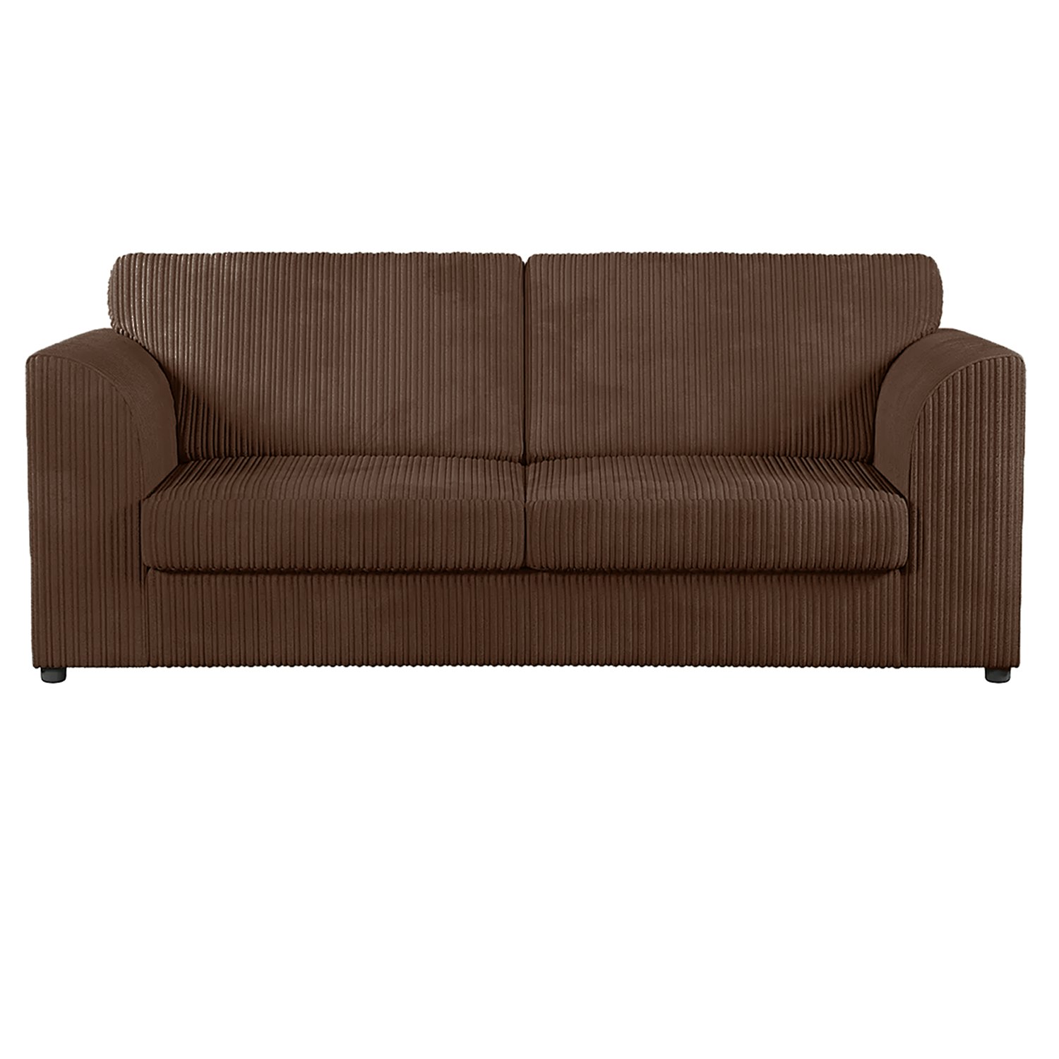 Furnishings For Less Black Luxor Full Jumbo Cord 3 Seater – Full Back - Chocolate