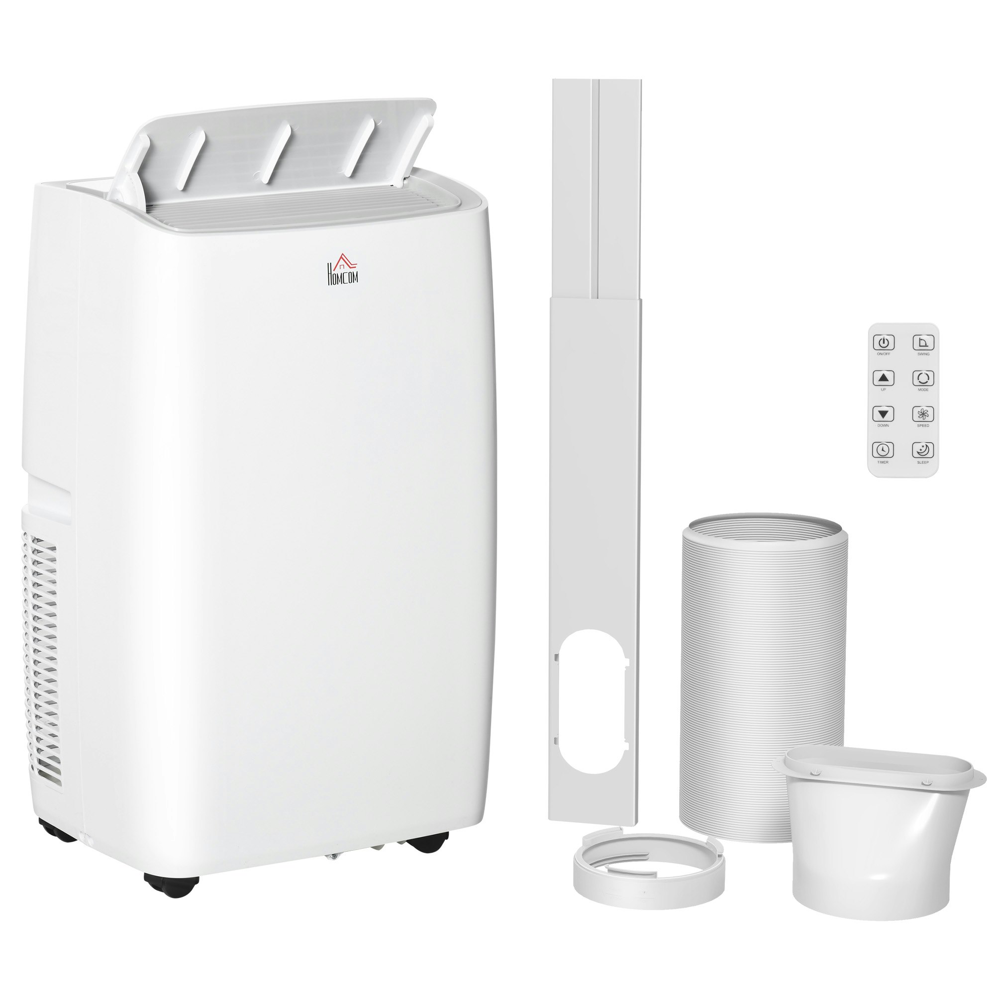 Homcom White 12,000 Btu Portable Air Conditioner Unit With Remote, 24H Timer - - Size 12000 Btu