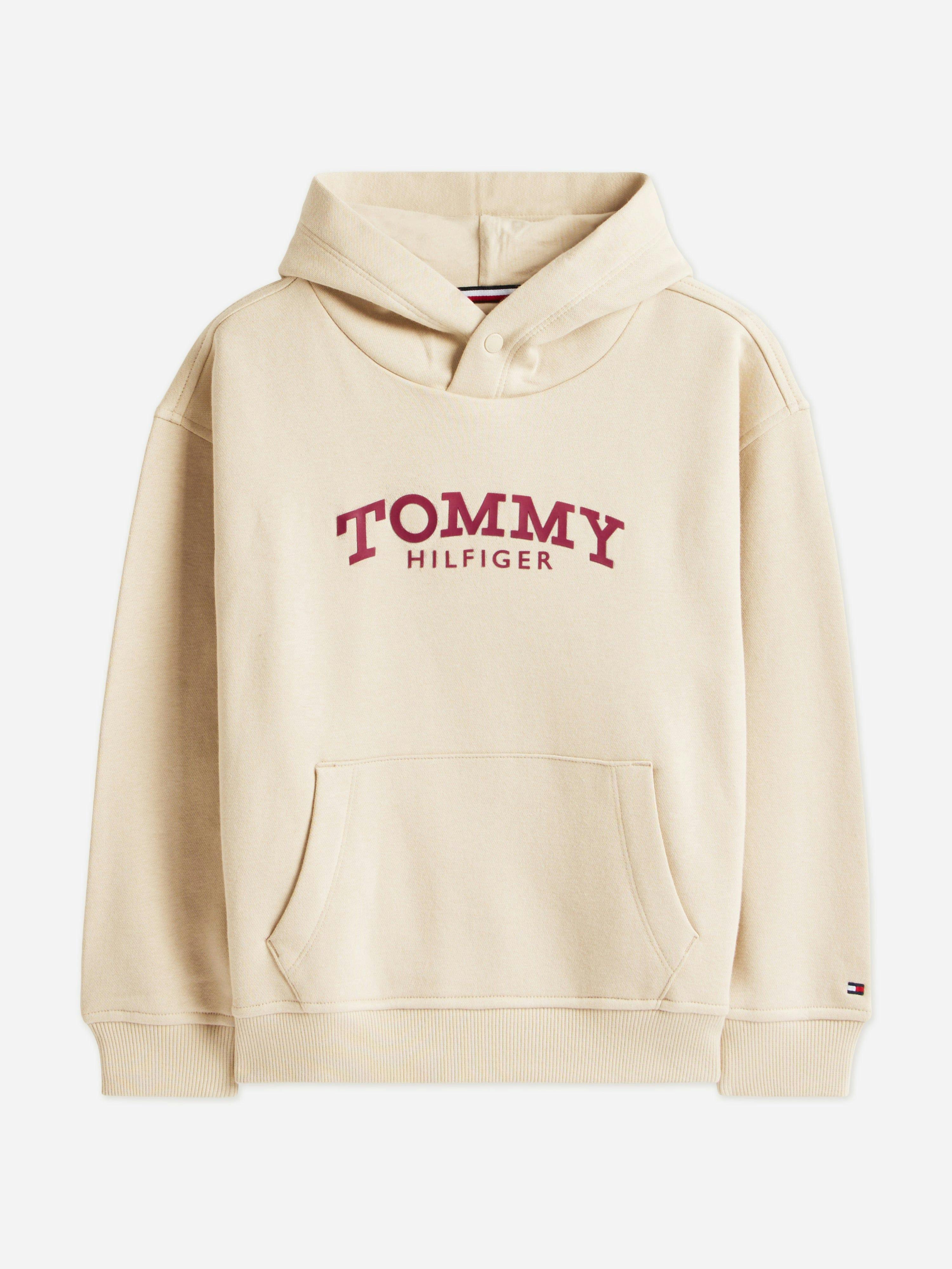 Tommy Hilfiger Boys Beige Monotype Print Hoodie In - 7 Yrs