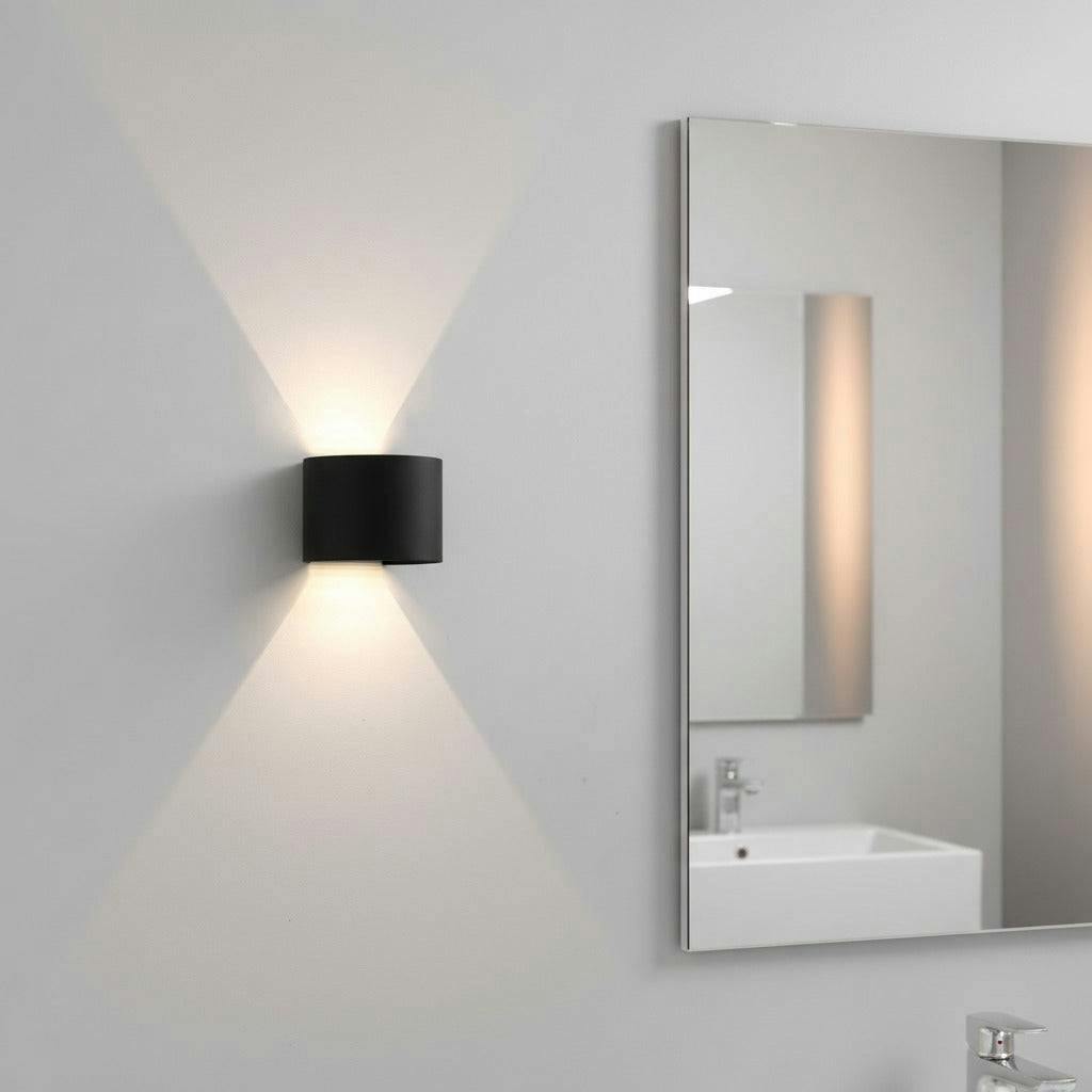 Ultra Beam Lighting Black 6 Watt Led Round Up And Down Bathroom Wall Sconce