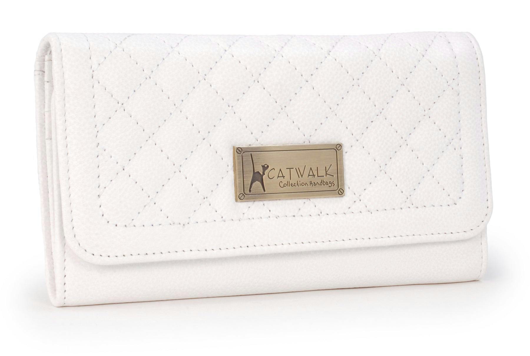 Catwalk Collection Handbags White Gemma - Matinee Purse - Rfid