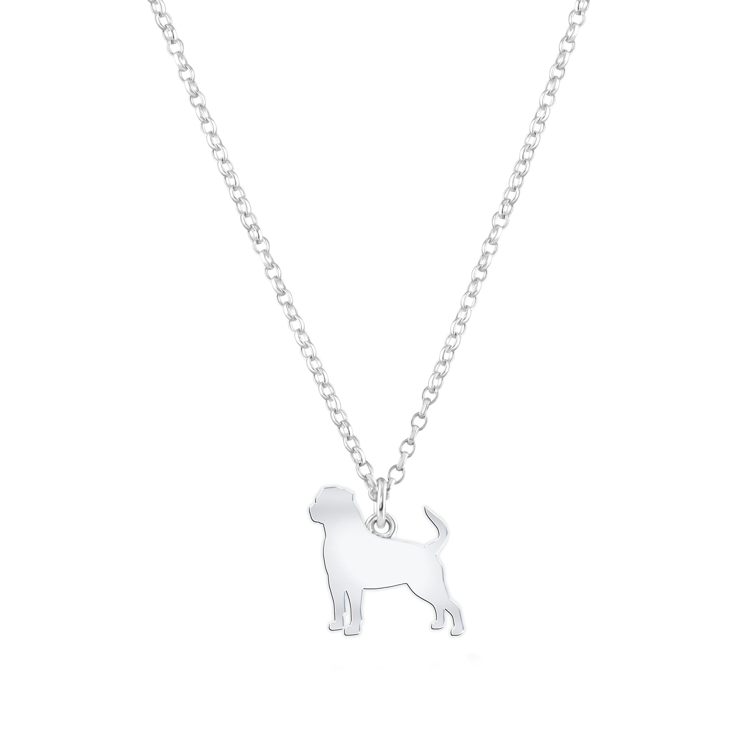 Mylee London Silver Rottweiler Silhouette Necklace - Personalised - Yes