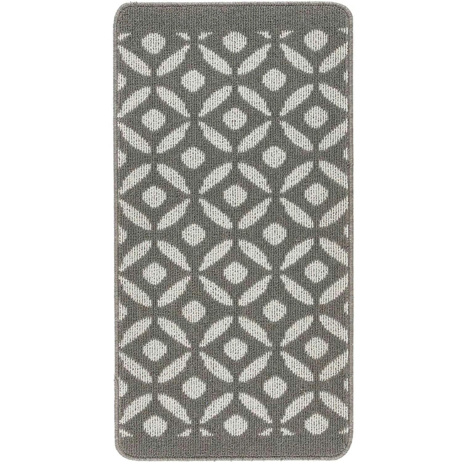Rackhams Grey Washable Geometric Mat And Runner - 67X100 Cm