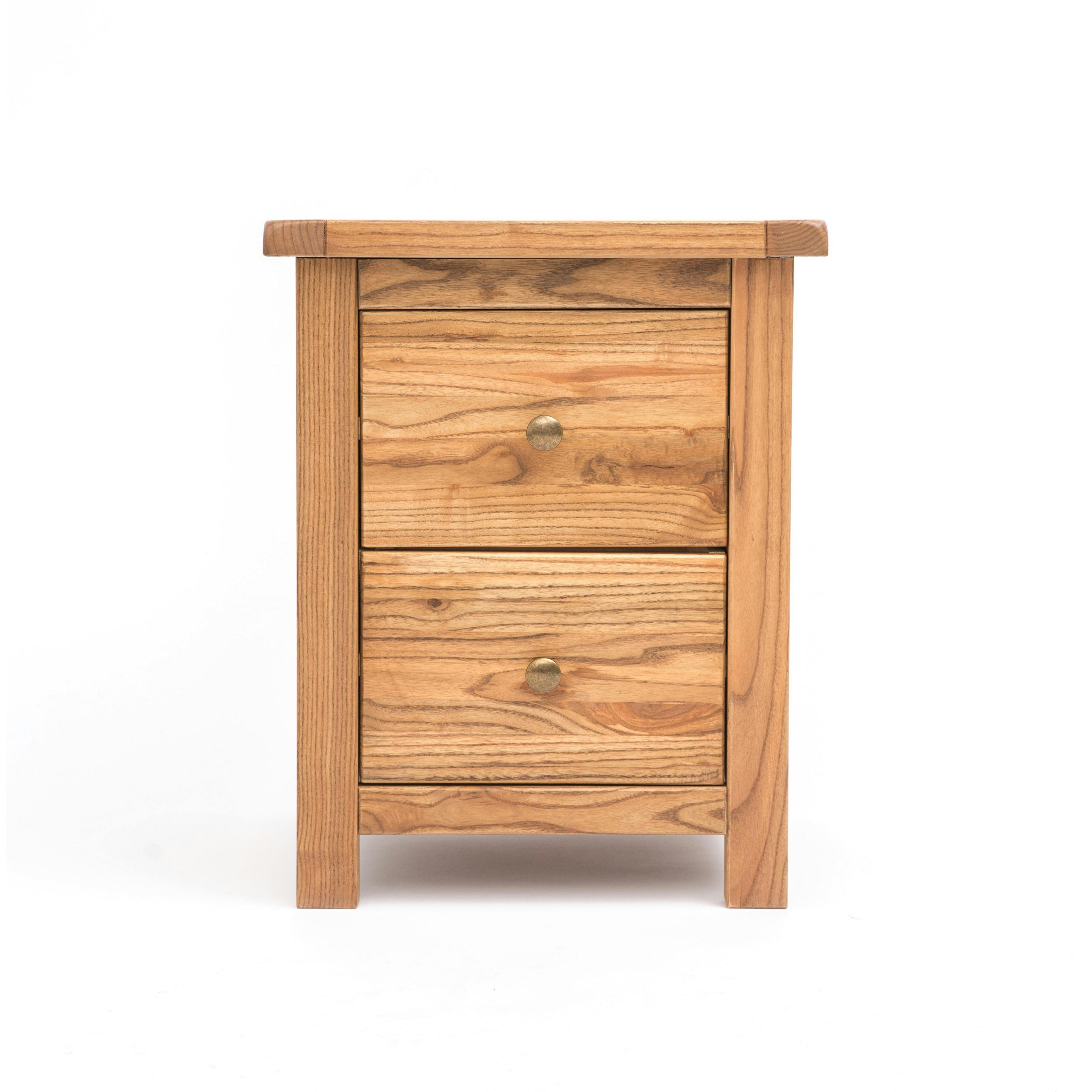 B&Q - Trivento 2 Drawer Bedside Table Brass Knob - Image 2