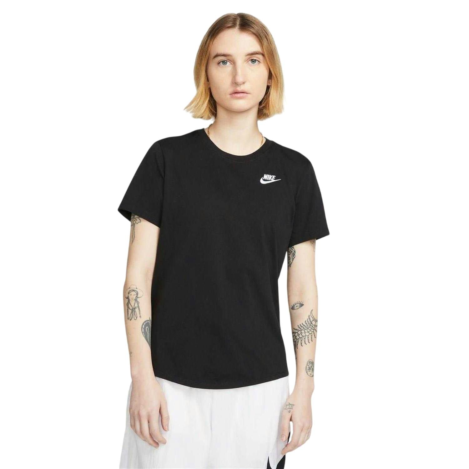 Nike Women's Black Club T-Shirt - 12 Uk - 100% Polycotton