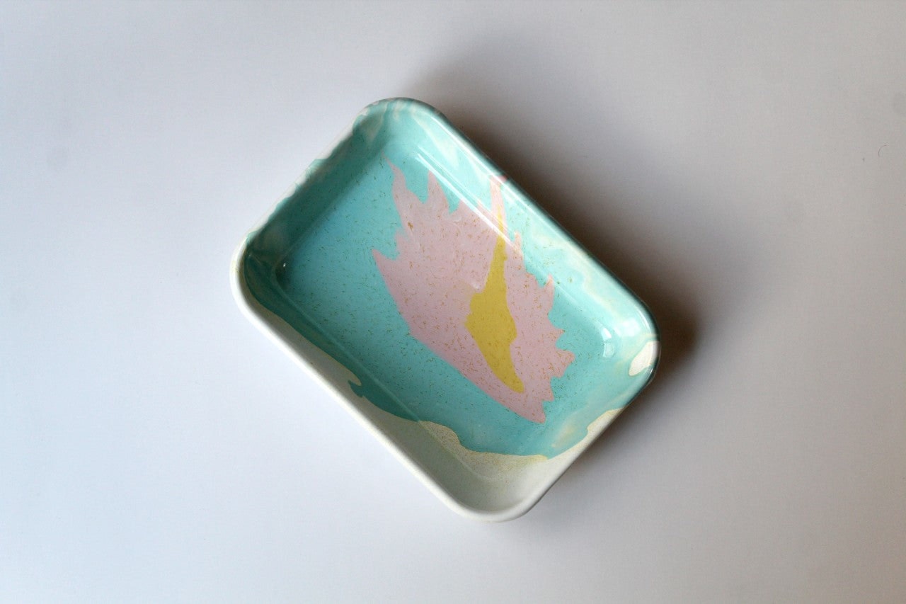 Rozi Unique Collection Enamel Rectangular Serving And Roasting Dish - 21(W) X 14(D) X 4(H) Centimeters