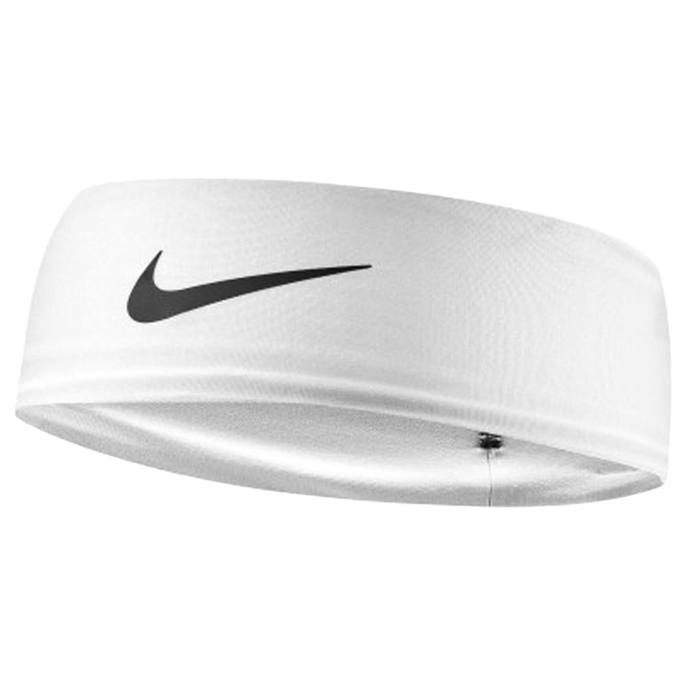 Nike White Fury Dri-Fit Classic Headband - One Size - 79% Polyester/14% Silicone/7% Spandex