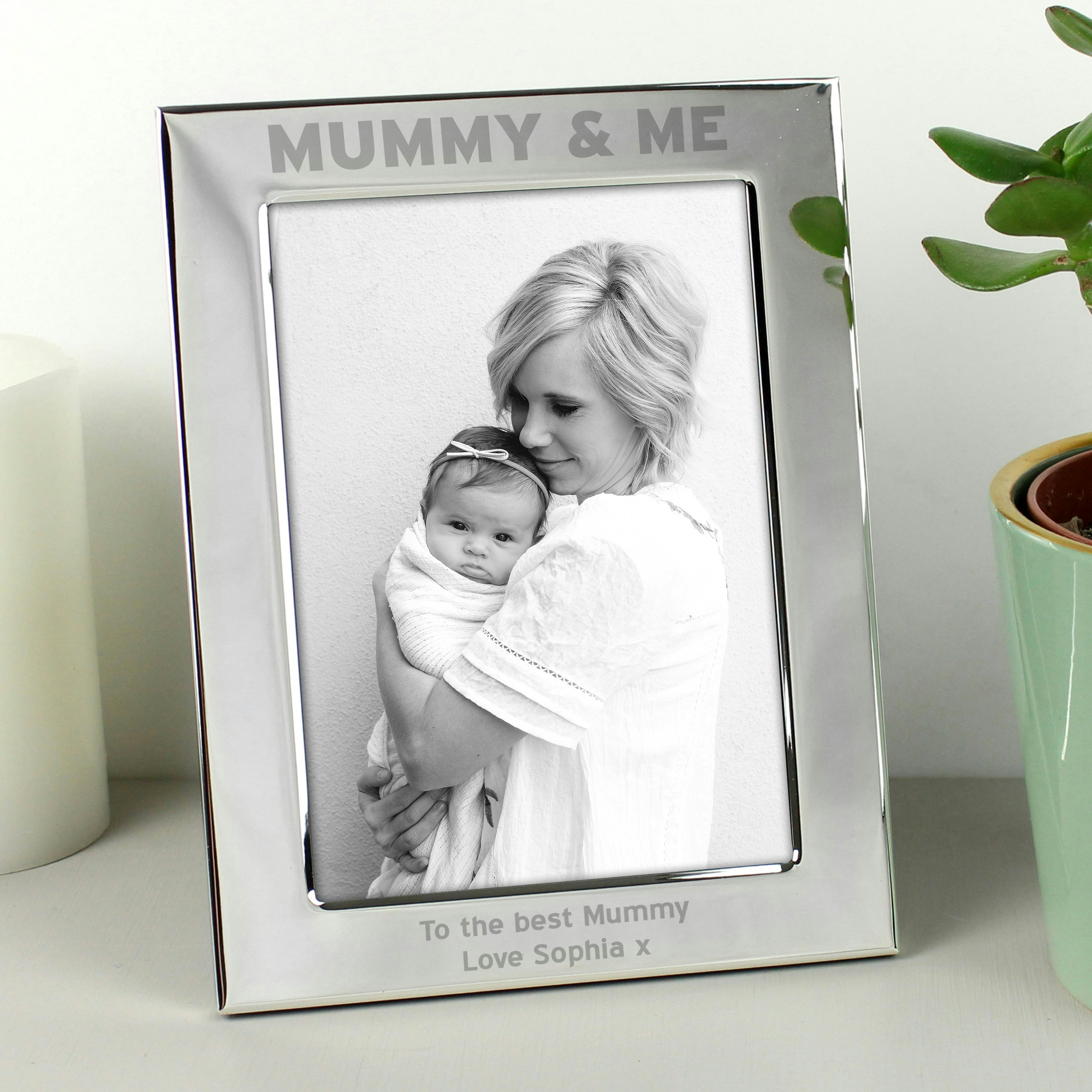 Personalised Memento Company Silver Personalised 5X7 Mummy & Me Photo Frame