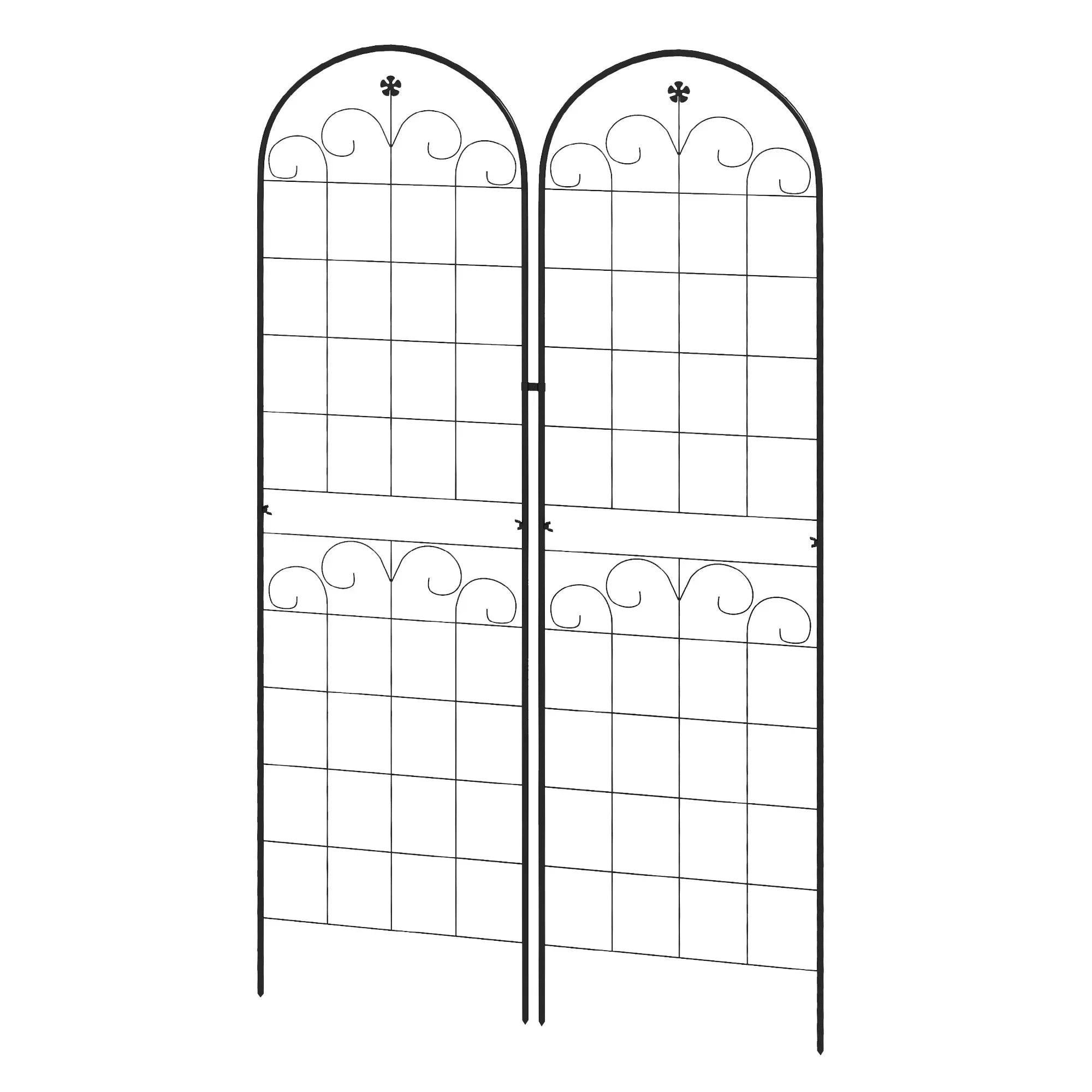 Rackhams Set Of 2 Metal Trellis For Climbing Plants, Floral Design, 50 X 180Cm - Image 6
