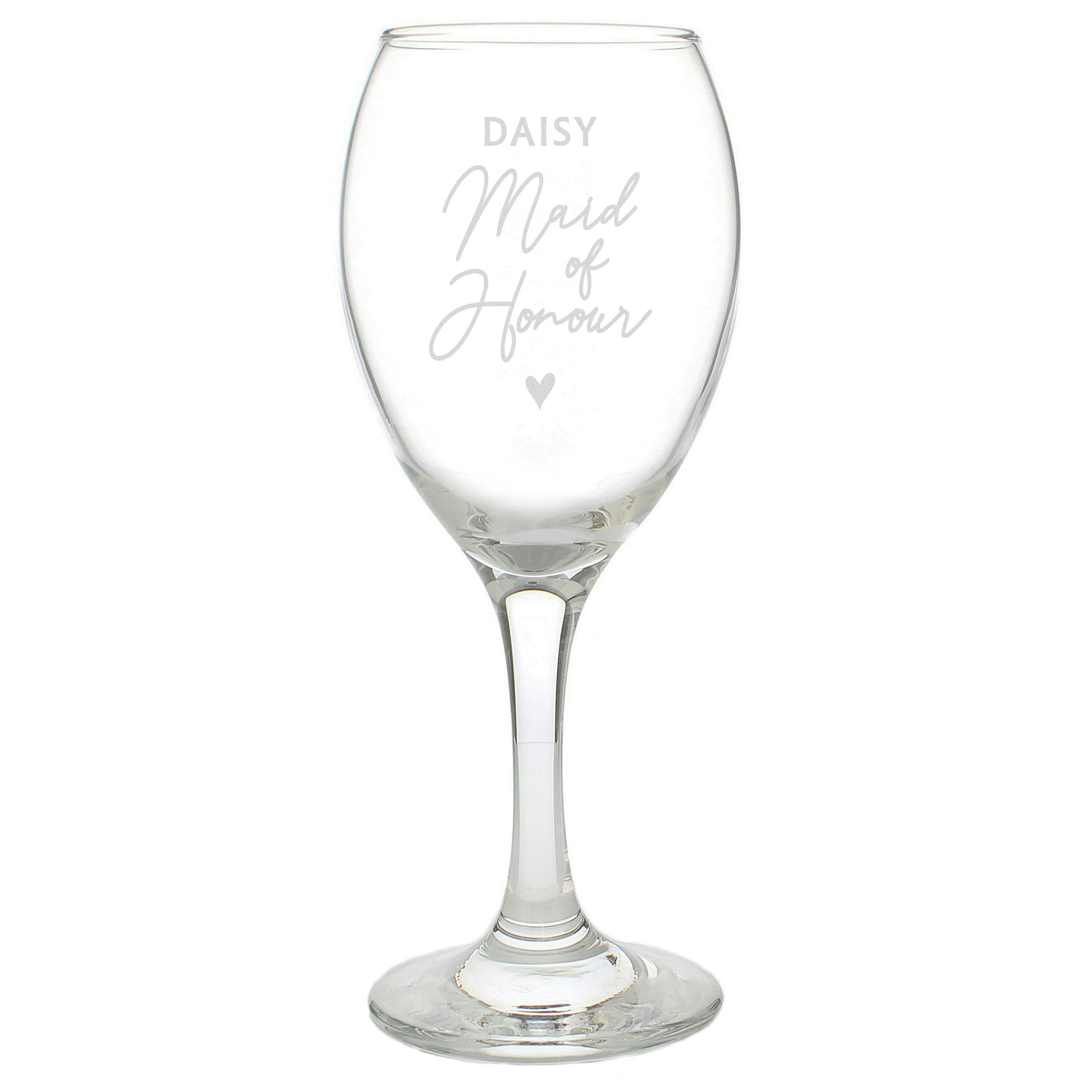 Personalised Memento Company Personalised Maid Of Honour Wine Glass