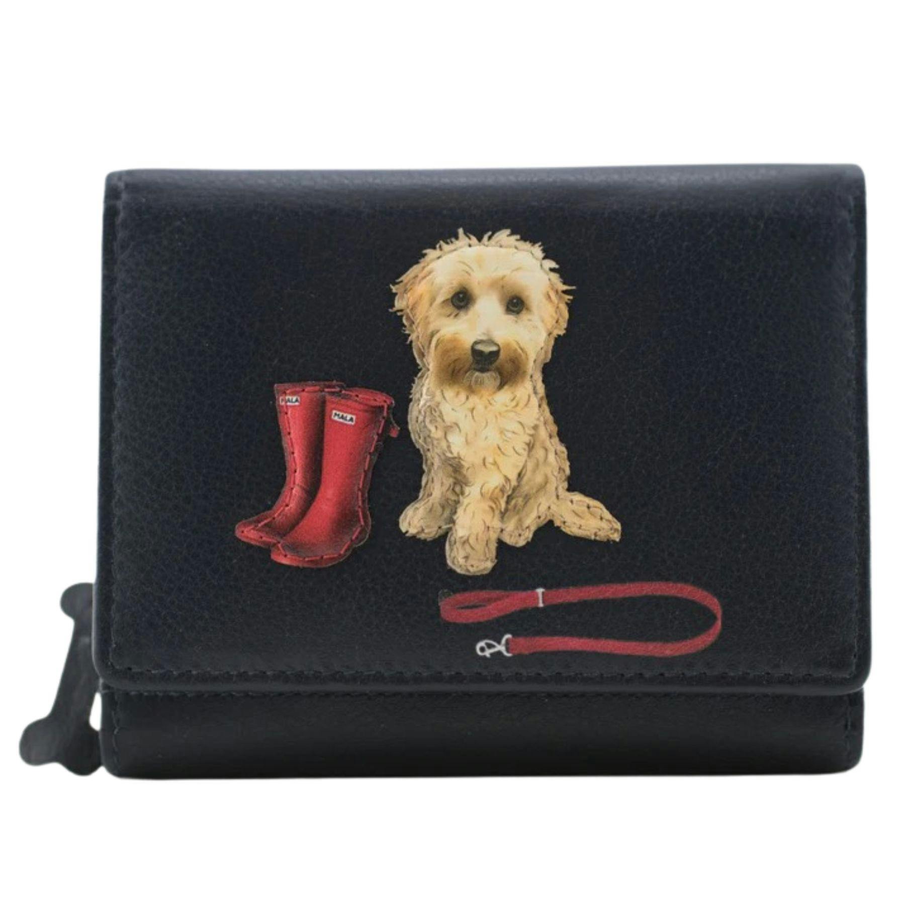 Mala Leather Coco's Walk Trifold Purse - One Size - Navy - Leather