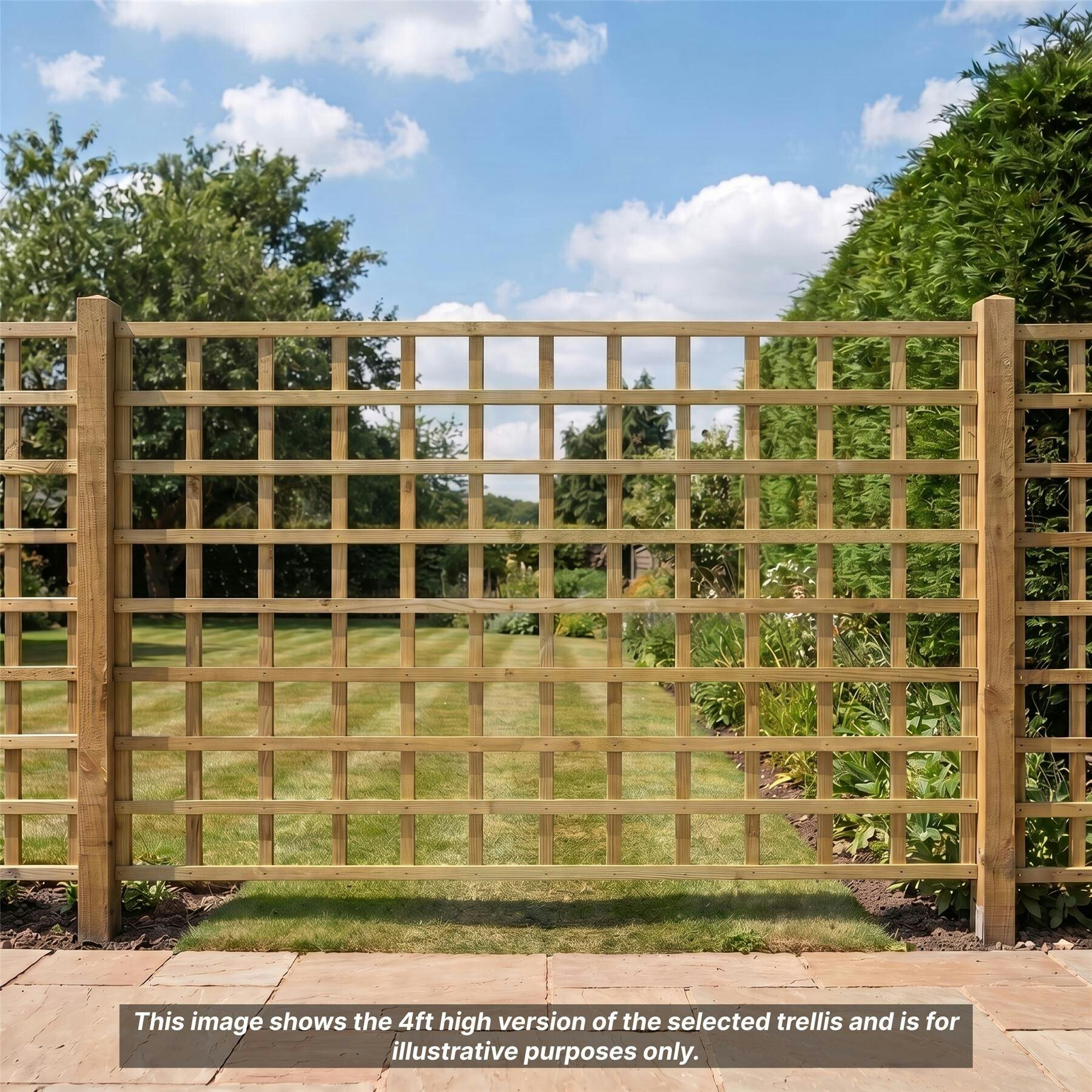 Premier Garden Supplies Pressure Treated (Tanalised) Standard Fence Panel 6Ft X 6Ft Square Garden Trellis Wooden Screen 3Pk | 182.8Cm X 180Cm, Flat Top Privacy Lattice, Pergola, Balcony & Patio Screening, Treated, Support For Plants & Vegetables - Image 2