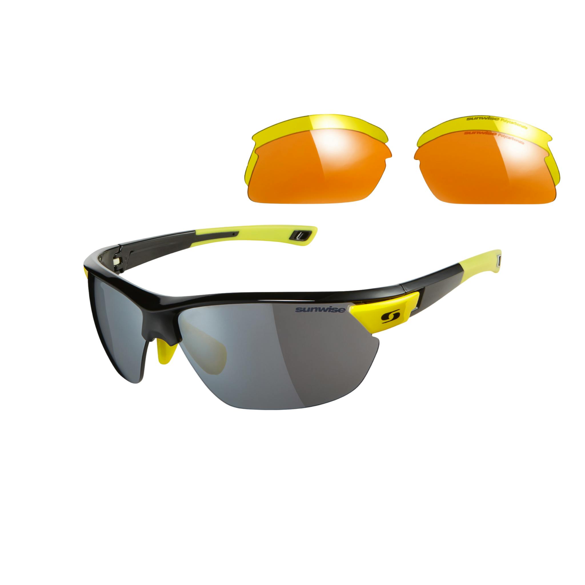Sunwise Light/Black/Yellow Kennington Sports Sunglasses - Category 1-3
