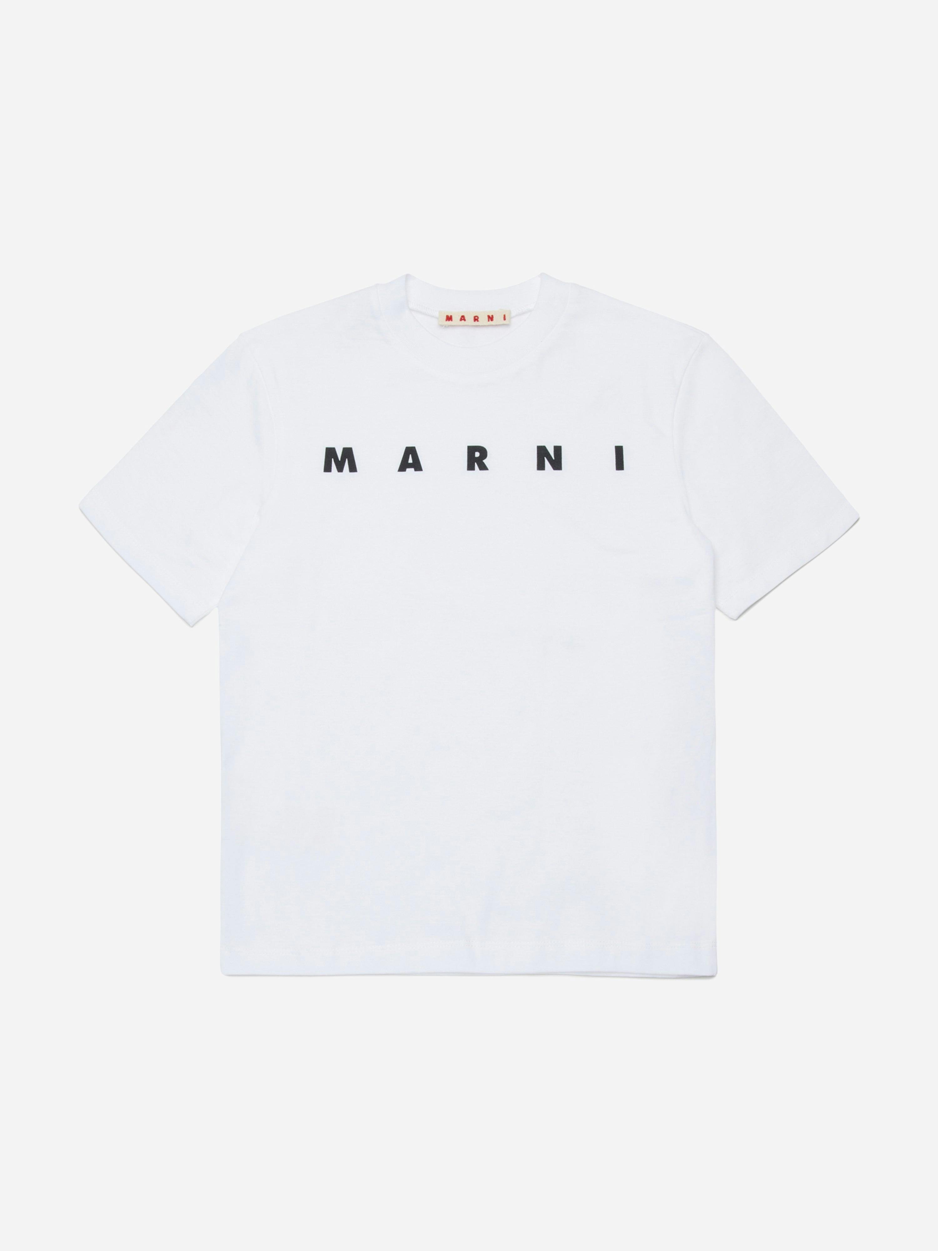Marni Kids Girls White Marni Logo T-Shirt In - 8 Yrs