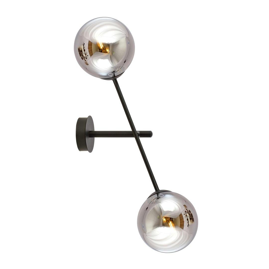 Emibig Black Linear Wall Lamp 2 X E14 With Graphite Shade
