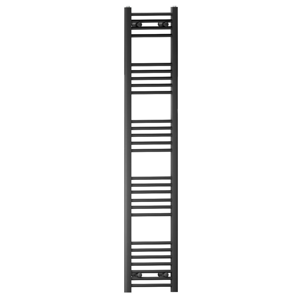 Myhomeware Black 400 Mm X 1600 Mm Flat Straight Heated Bathroom Towel Rail Radiator For Central Heating Stylish Designer