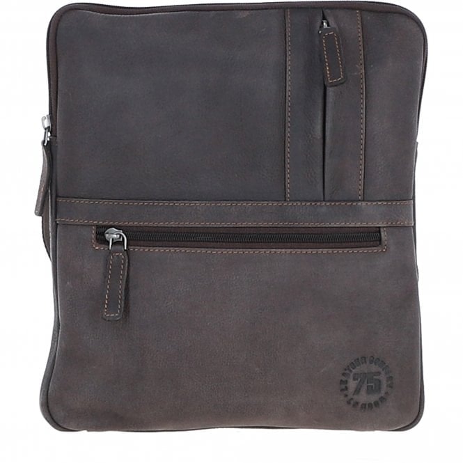 Leather Company Brown Real Leather Messenger Bag With Multiple Pockets: Moscow - One Size - Leather