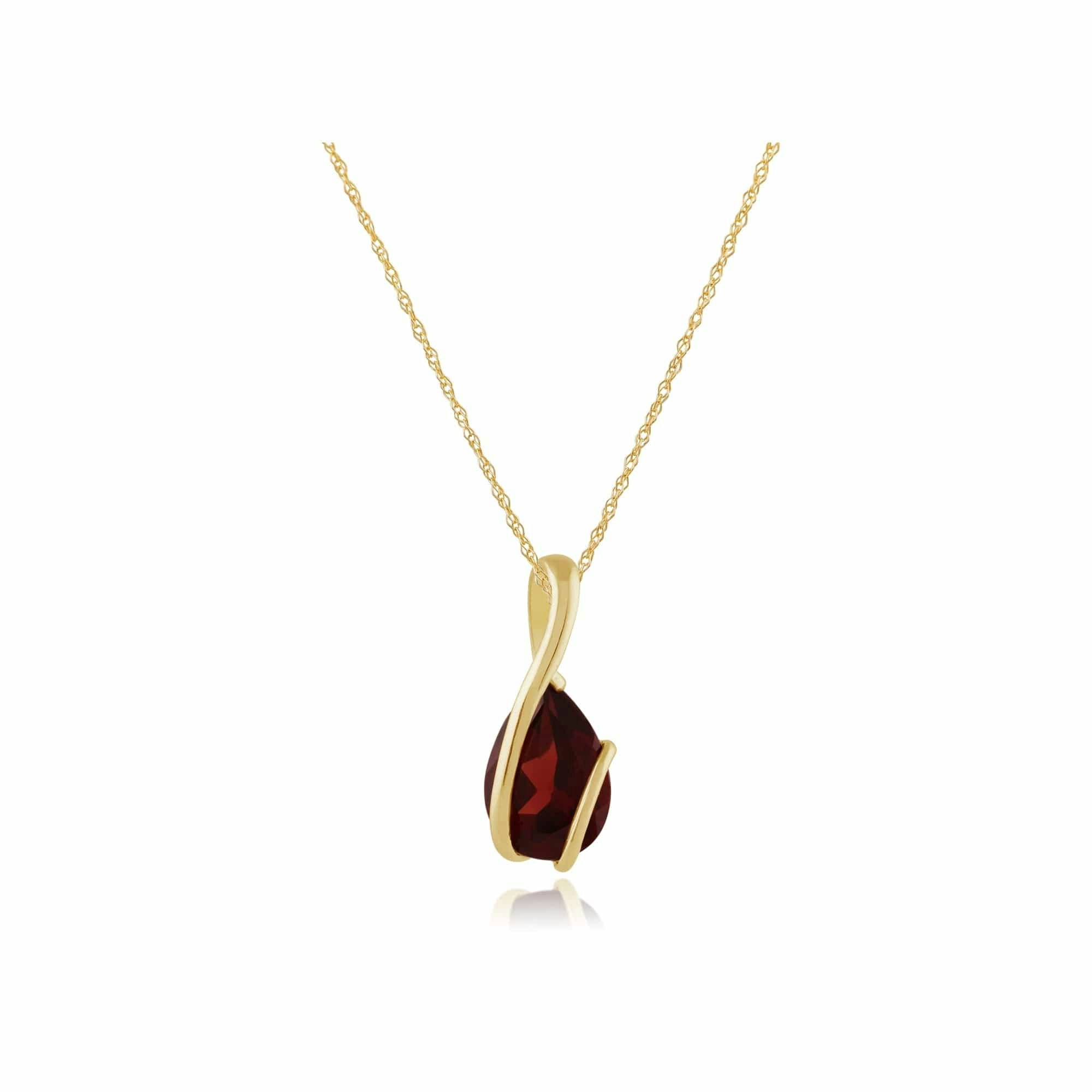 Gemondo Yellow/Gold Classic Pear Garnet Pendant In 9Ct