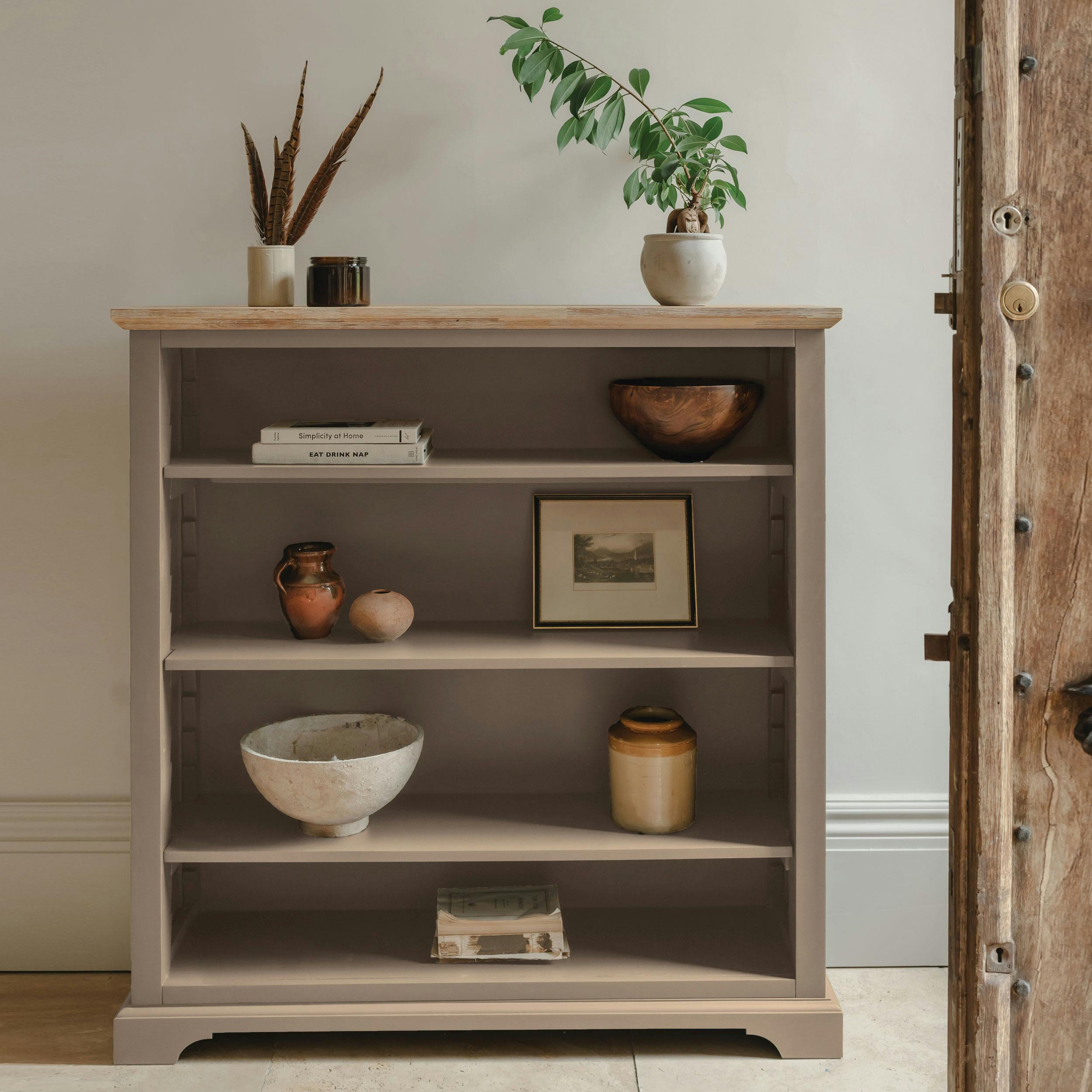 Rackhams Beige Florence Bookcase Wooden Shelving Unit With Adjustable Shelves, Fully Assembled - Truffle,