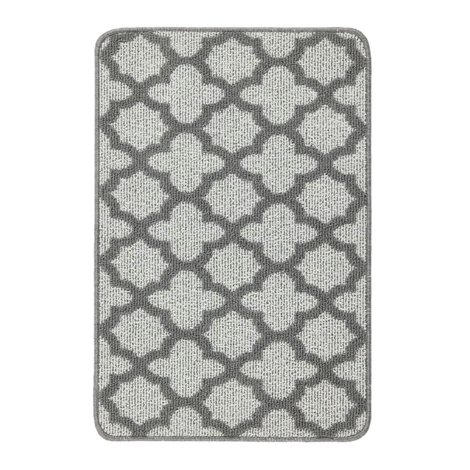 Rackhams Grey Moroccan Washable Mat And Runner - 50X75 Cm
