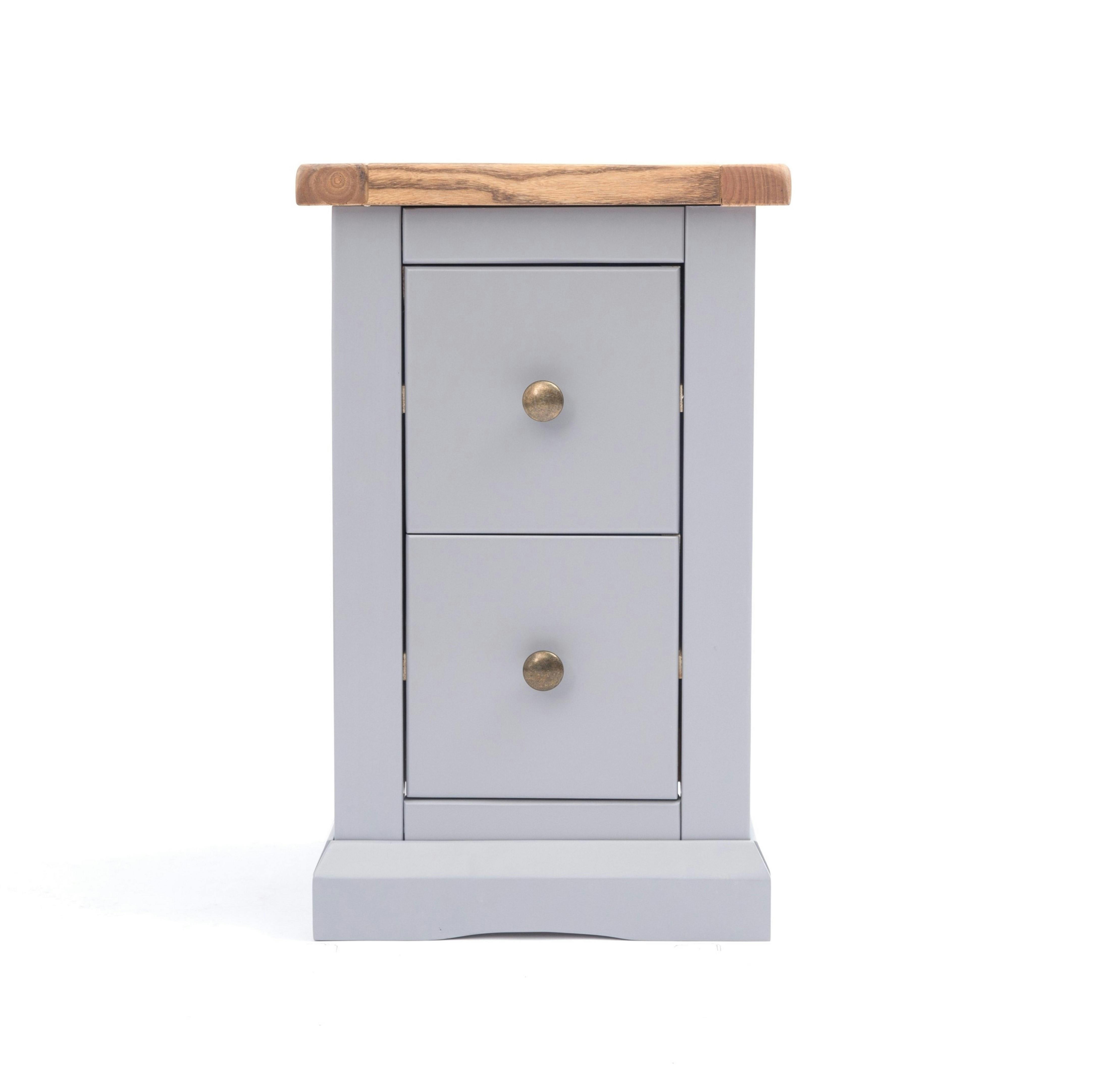 Rackhams Grey Rocca 2 Drawer Petite Bedside Table