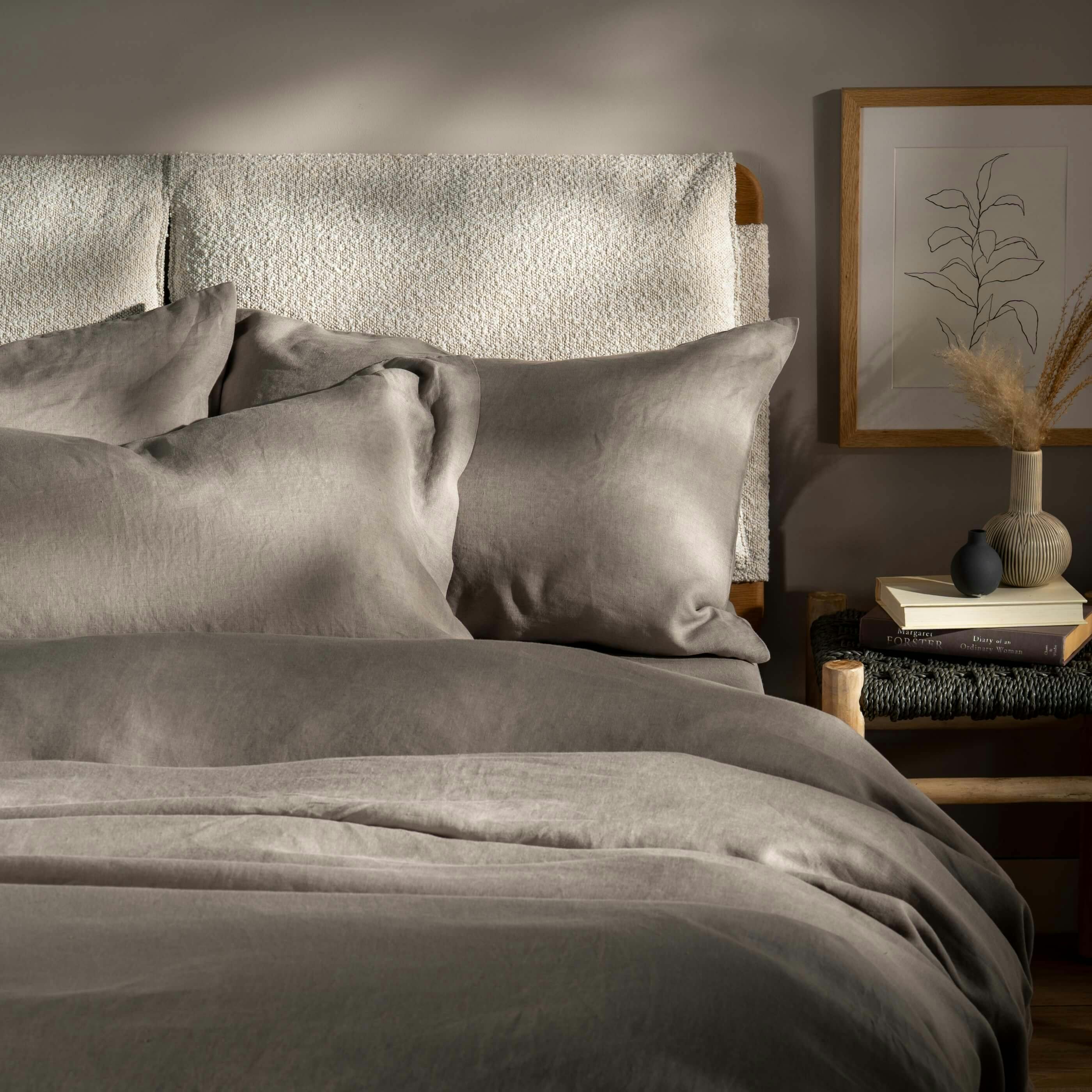 Rackhams Mocha French Linen Duvet Cover - Double