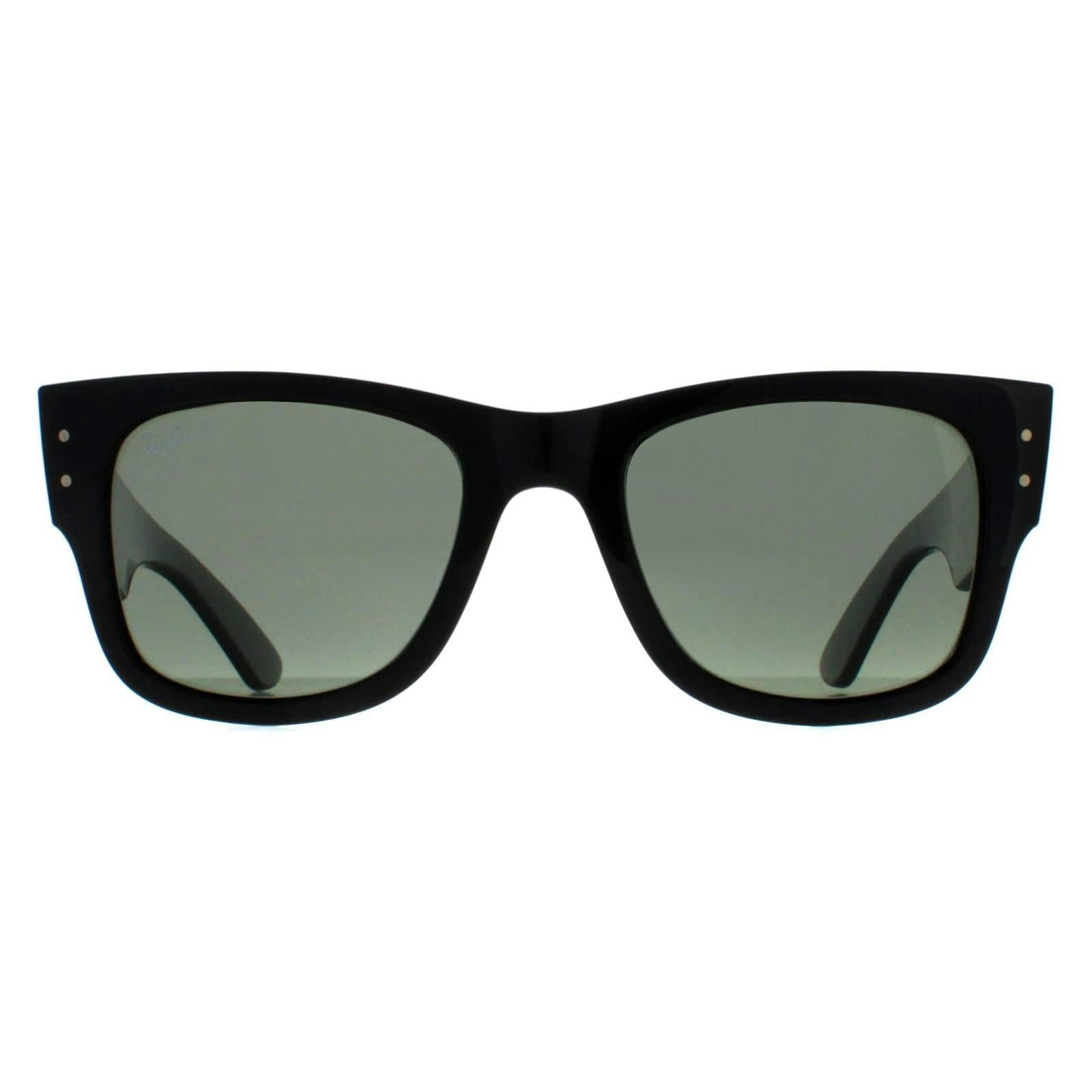 Ray-Ban Mega Wayfarer RB0840S, Black Polarized Sunglasses Green Polarized lenses, Mojo Glasses - Image 10