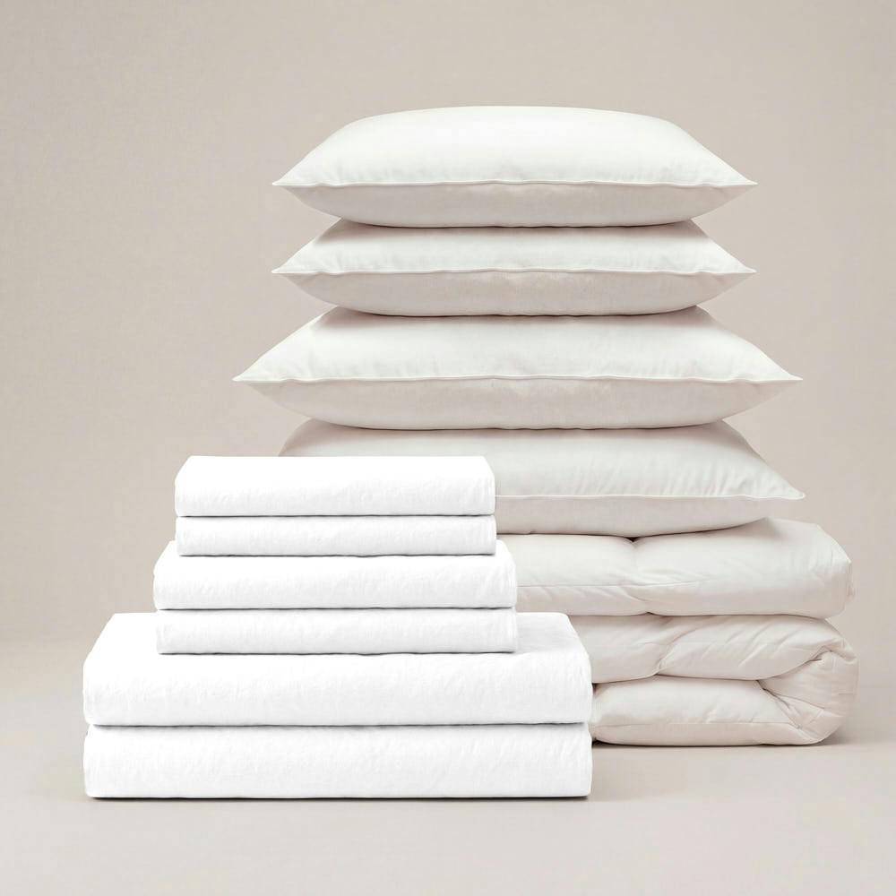 Rackhams White Percale Luxe Bedding Set - Double